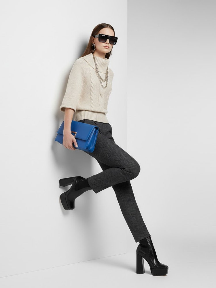 Beige Cable Knit Sweater HARLEM: New Colección COUTURE in NOLITA - BYMANYC ® New York-0