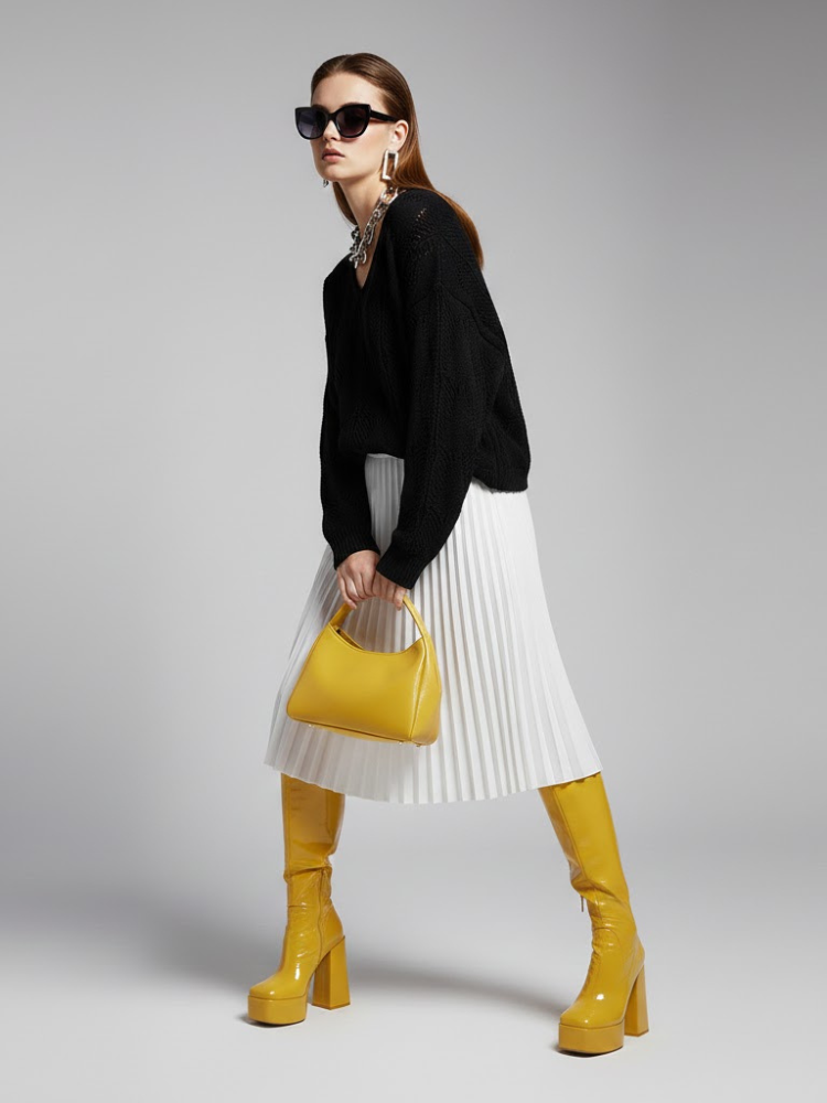 Black Open Knit V-Neck Sweater VARESE: New Colección COUTURE in NOLITA - BYMANYC ® New York-1