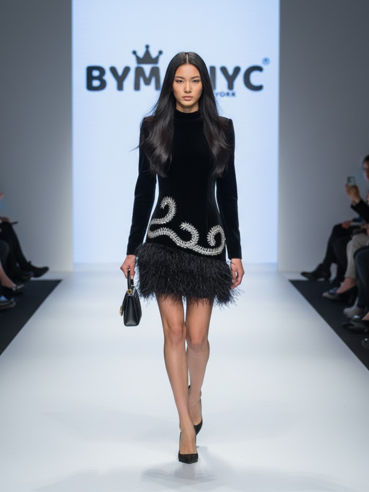 Black Velvet Mini Dress UPPER EAST SIDE: Prêt-à-Porter Line BYMANYC ® New York