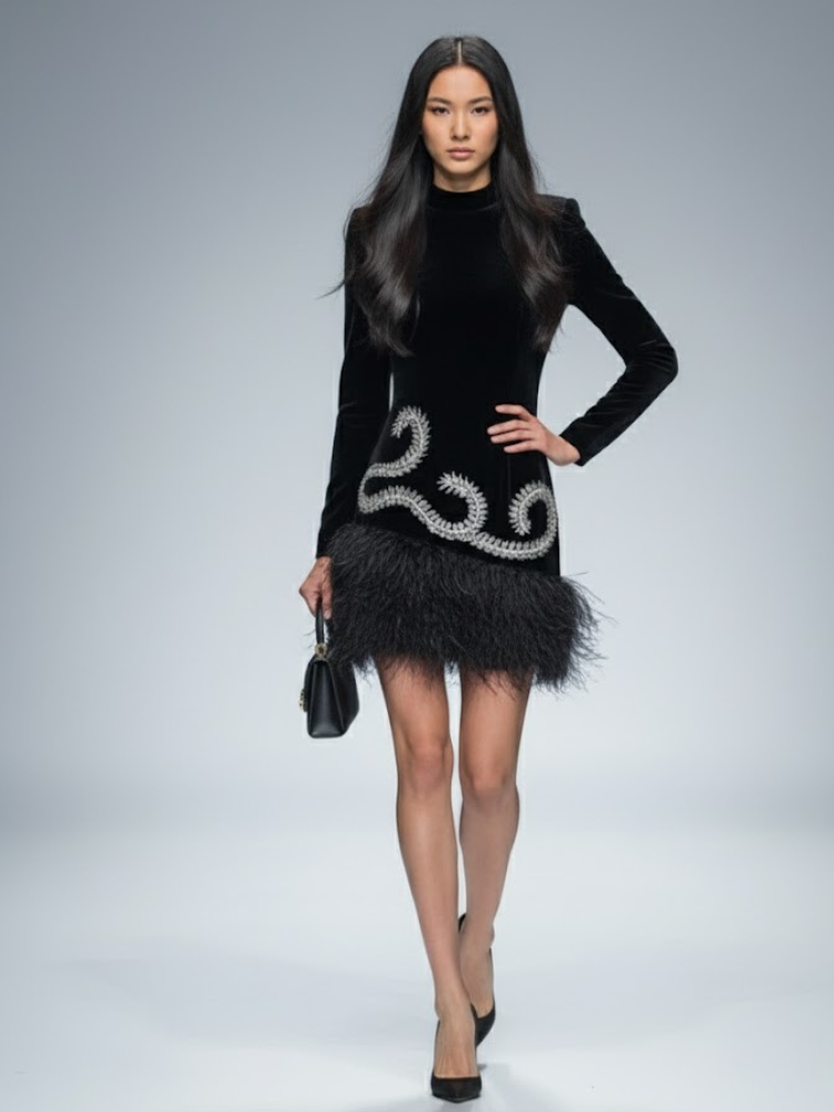 Black Velvet Mini Dress UPPER EAST SIDE: Prêt-à-Porter Line BYMANYC ® New York