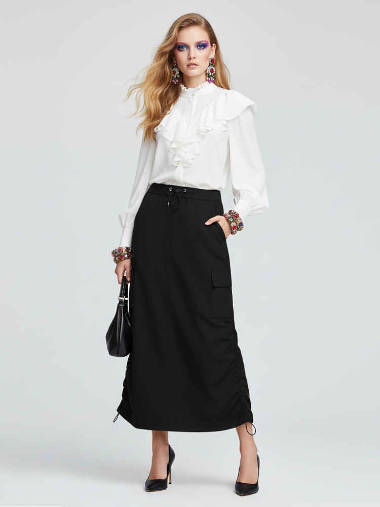 DOWNTOWN UTILITY Cargo Maxi Skirt ECO FASHION BYMANYC ® New York