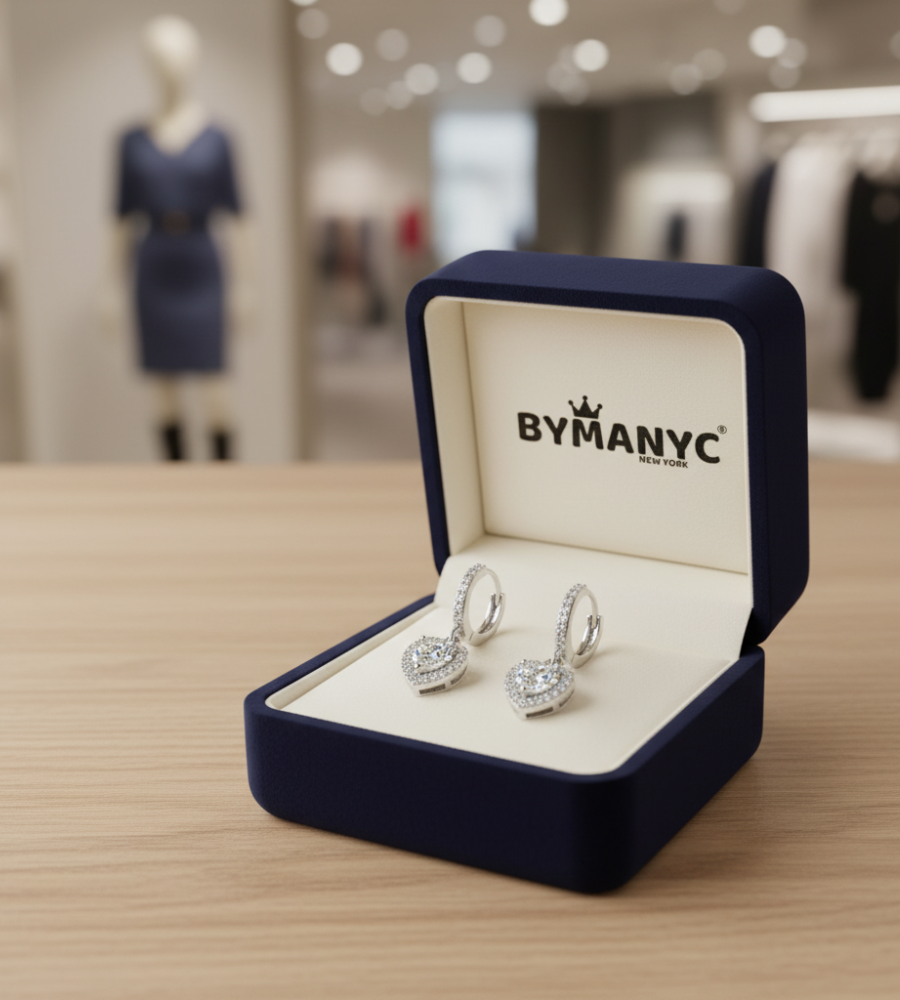 Heart Huggie Hoop Earrings Radiance SOHO BYMANYC ® New York-0