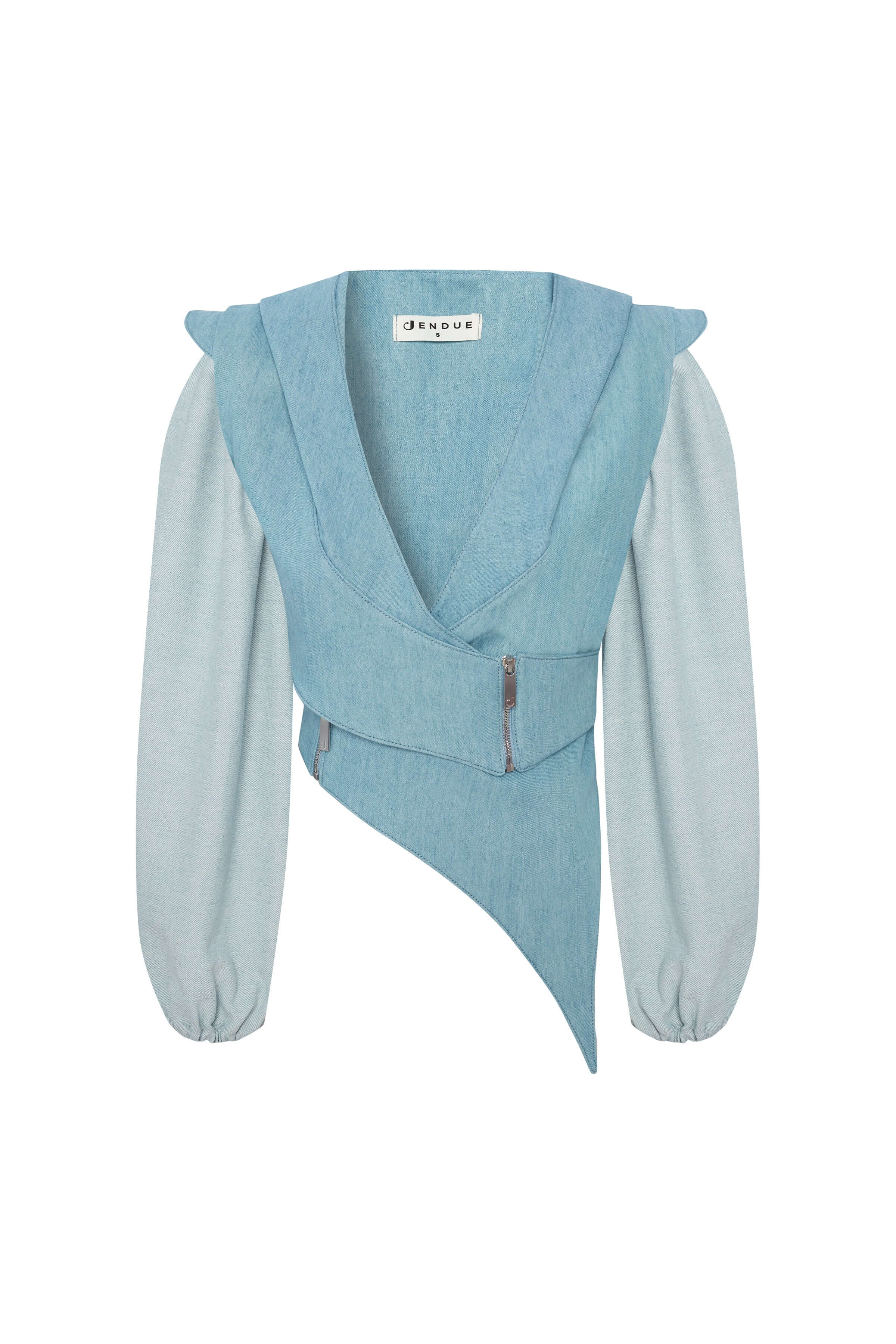 ELEVATE - JENDUE Belinda Denim Vest & Jacket - Asymmetrical Style