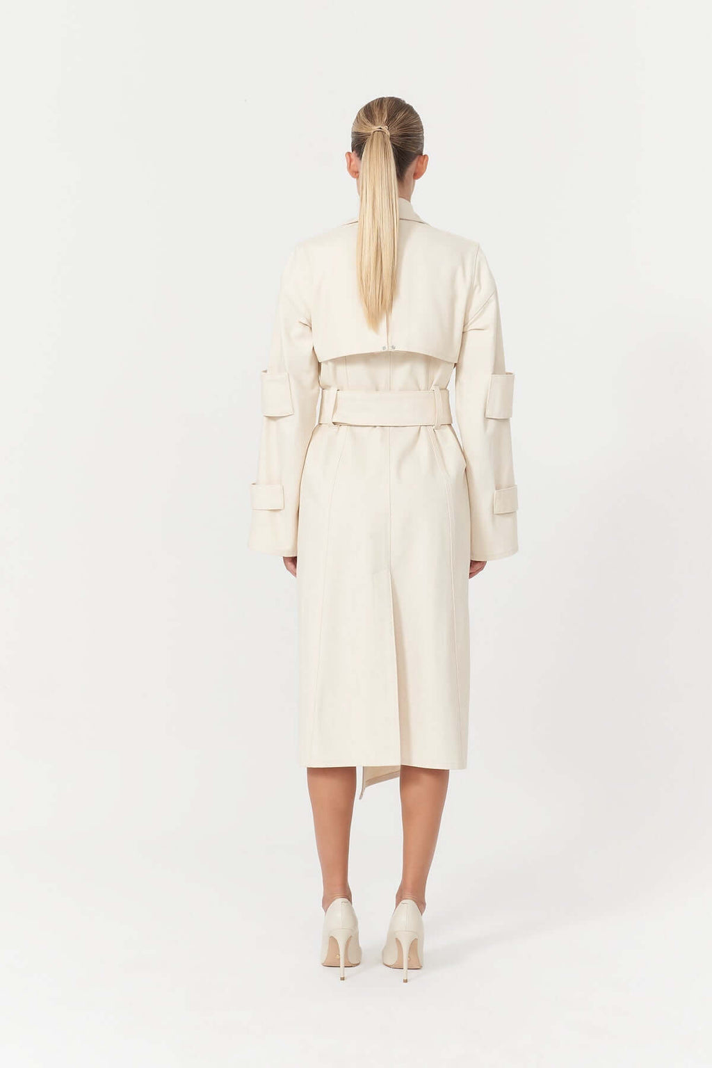 JENDUE Chaby Denim Jacket Trench Coat - Women's Long Coat-3