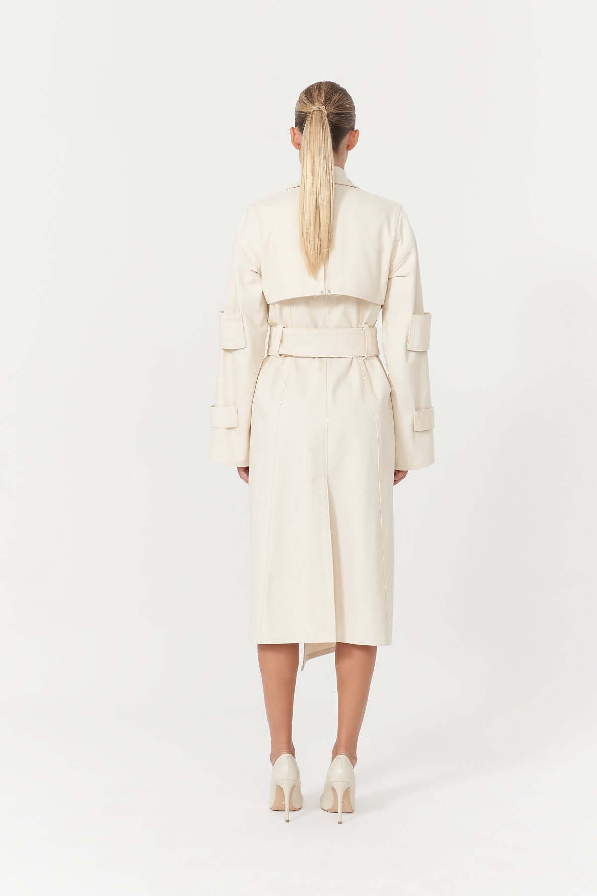 JENDUE Chaby Denim Jacket Trench Coat - Women's Long Coat-3