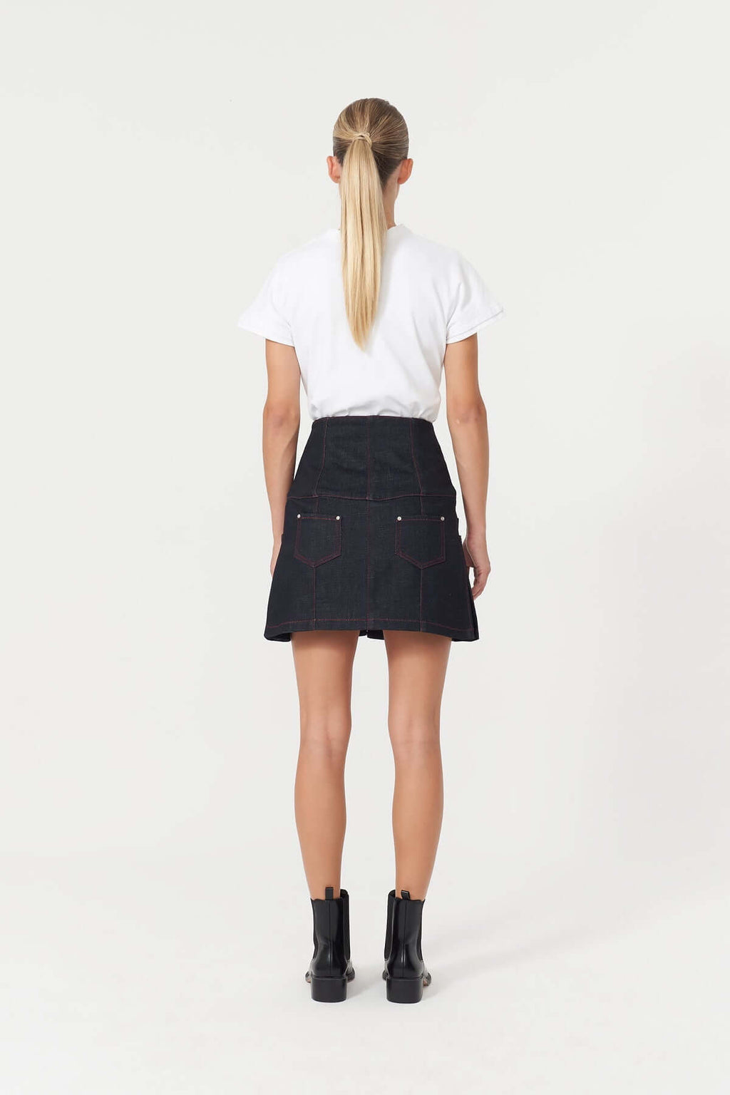 ELEVATE - JENDUE Chaby Denim Mini Skirt | High-Waist A-Line