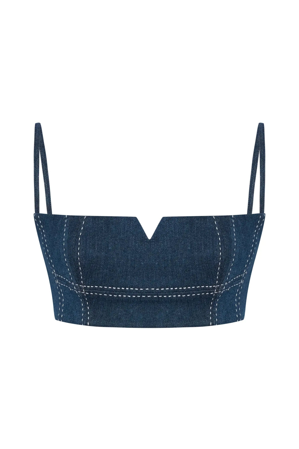 JENDUE Clementine Denim Crop Top - Women's Jean Bralette-1