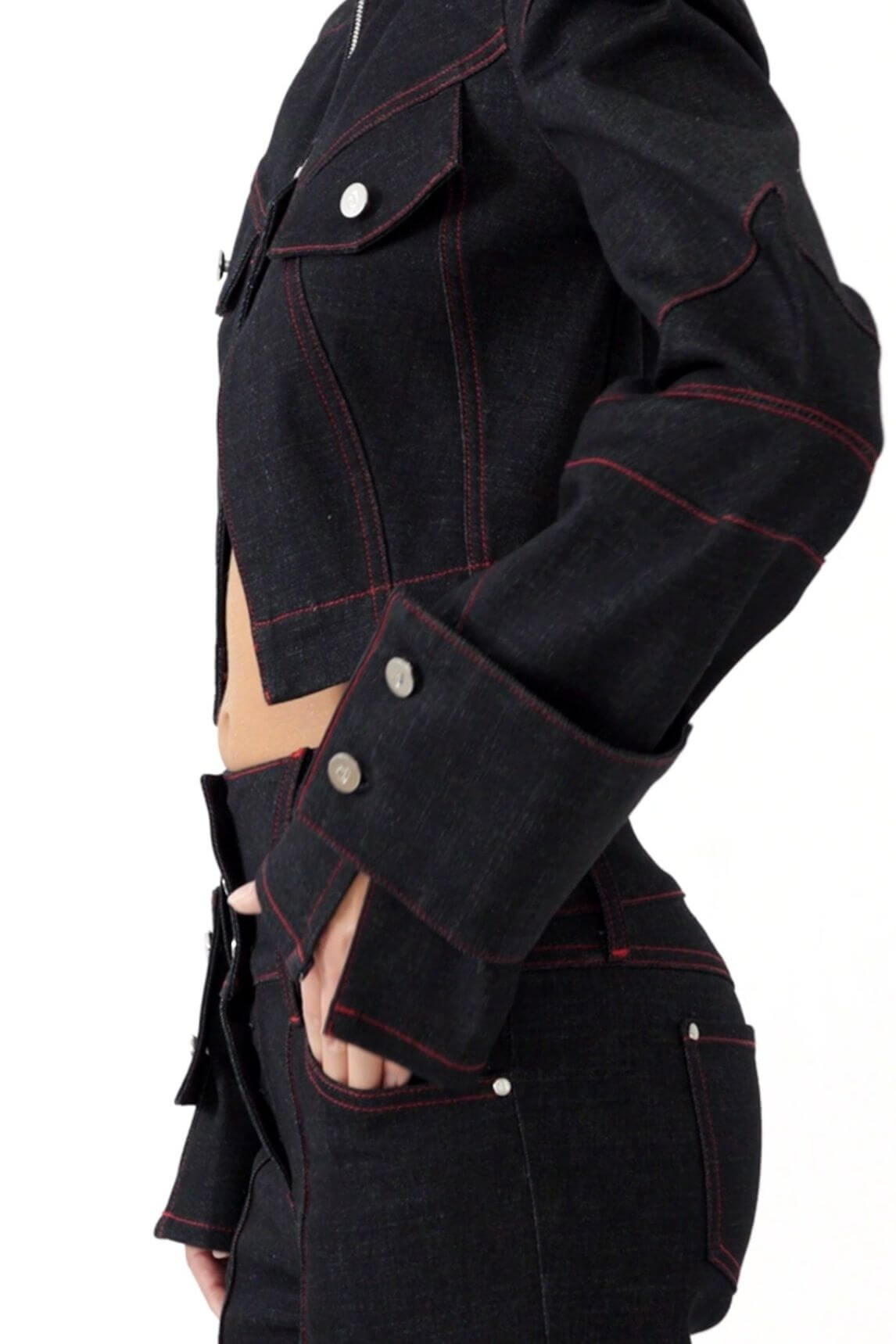 ELEVATE - JENDUE Davidson Cropped Denim Jacket - Women's Chic Style