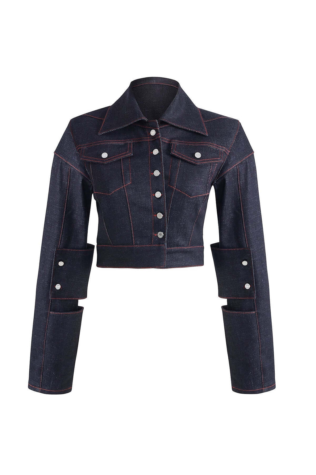 ELEVATE - JENDUE Davidson Cross Denim Jacket - Ecru & Deep Blue