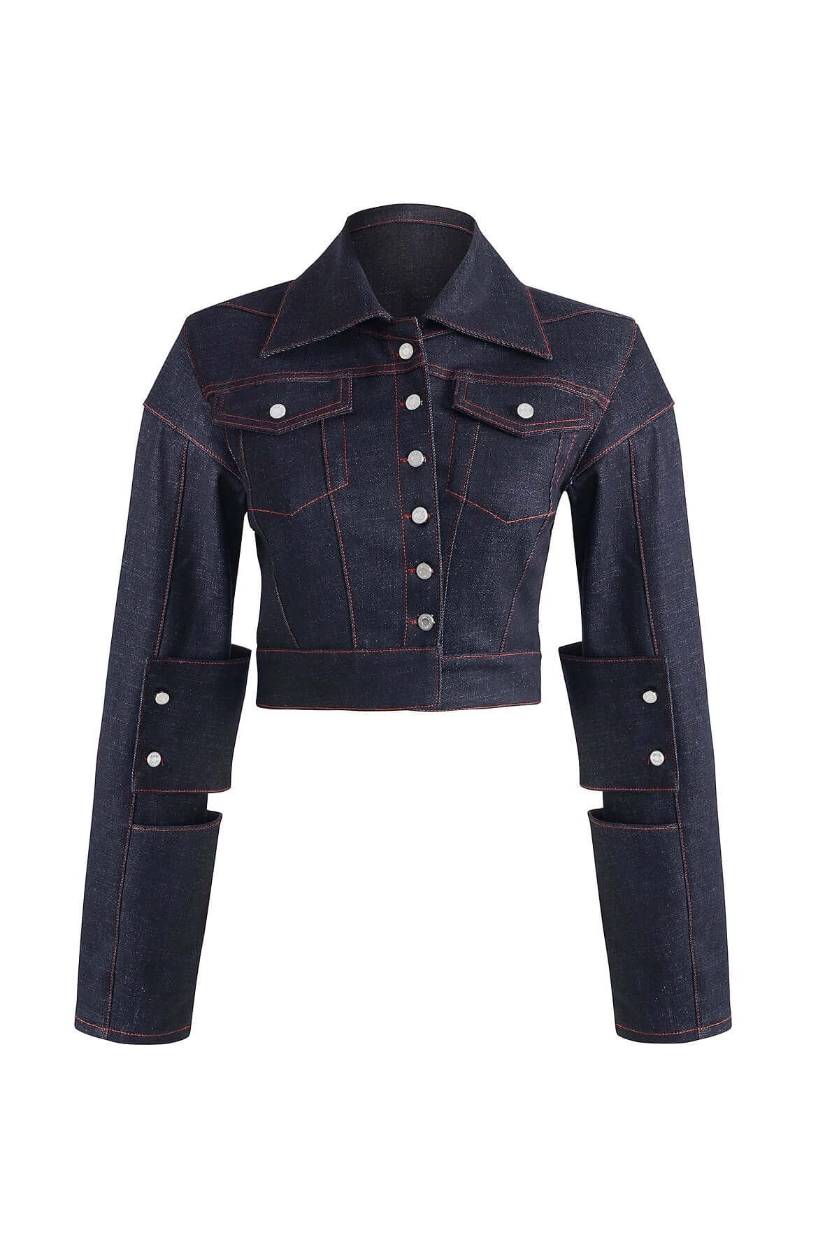 ELEVATE - JENDUE Davidson Cross Denim Jacket - Ecru & Deep Blue