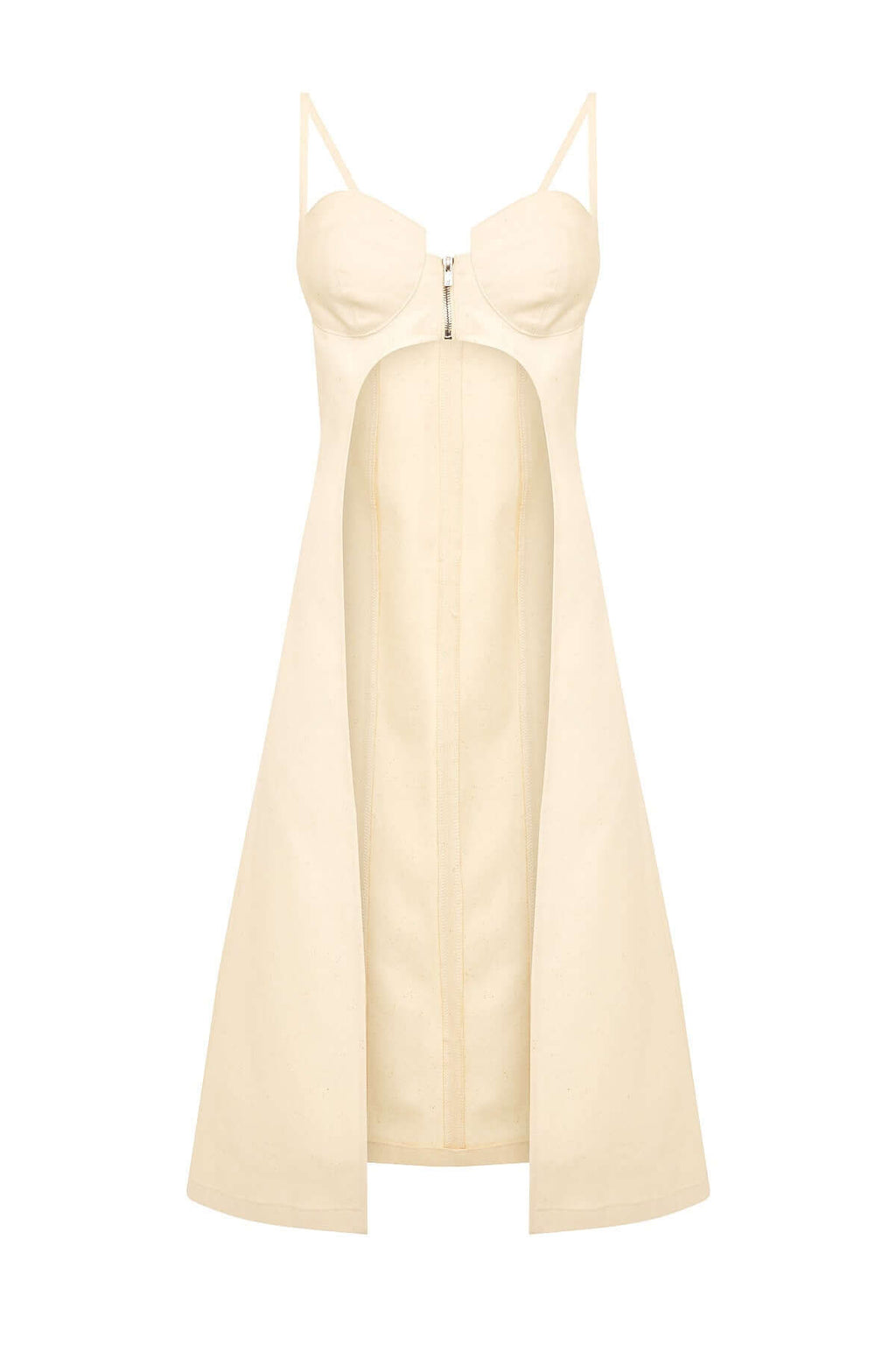 JENDUE Davidson Denim Dress - Stylish Strappy Midi Dress-1