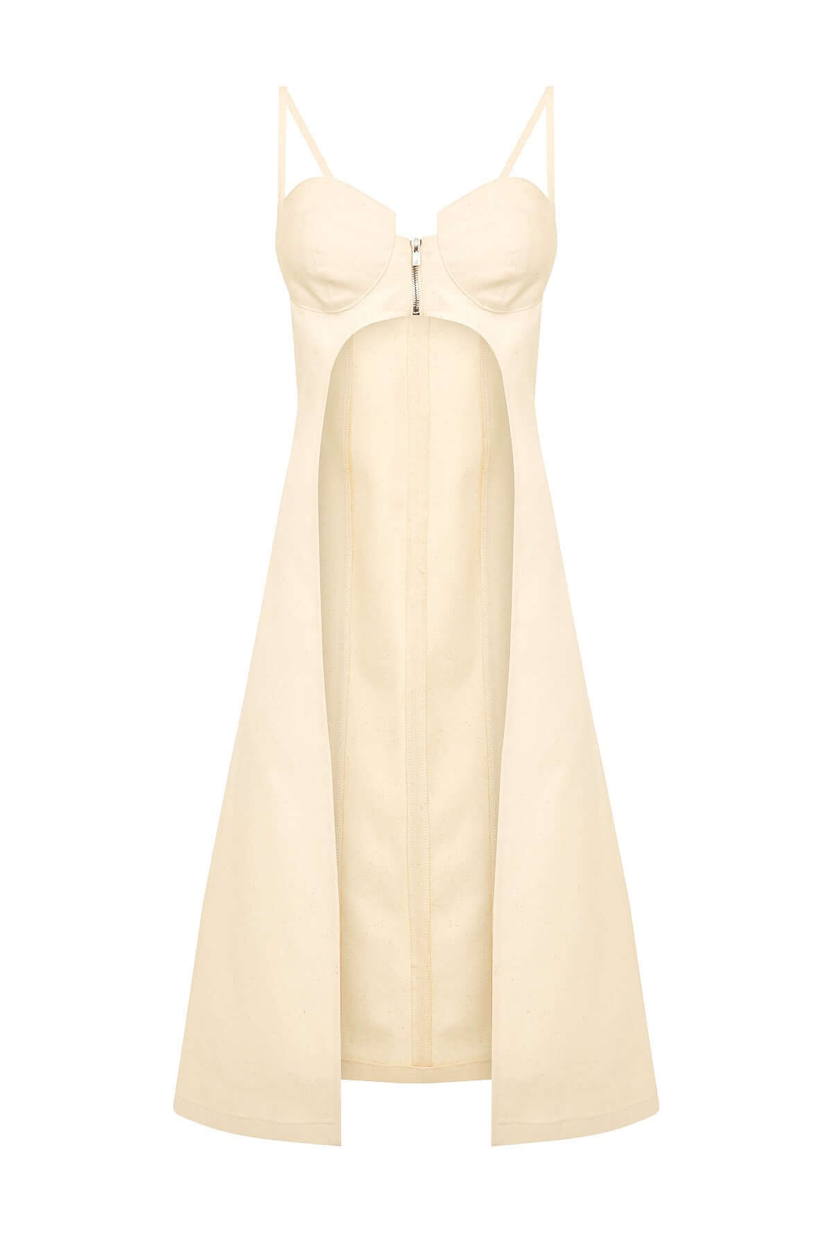 JENDUE Davidson Denim Dress - Stylish Strappy Midi Dress-1