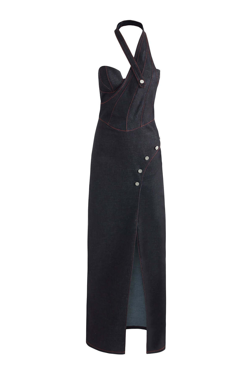 ELEVATE - JENDUE Davidson Denim Maxi Dress - One Shoulder Design