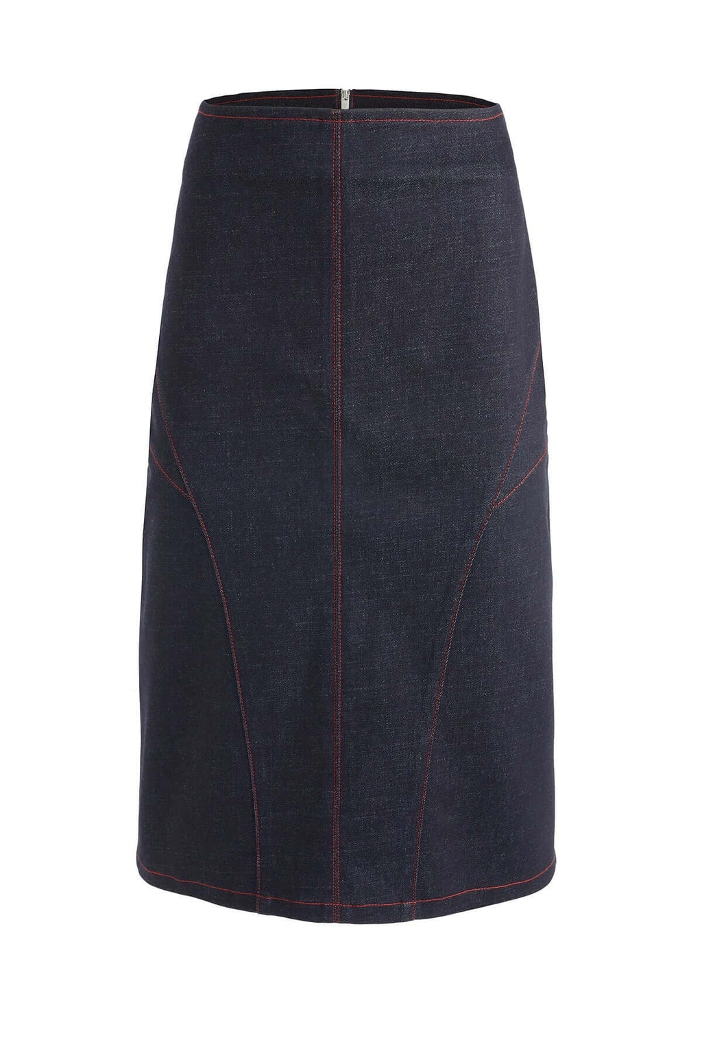 ELEVATE - JENDUE Davidson Denim Skirt - Classic Dark Wash Pencil Skirt