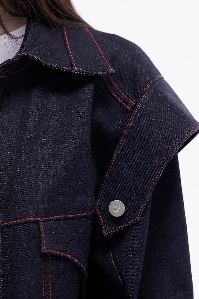 JENDUE Davidson Relaxed Fit Denim Jacket - Dark Wash-3