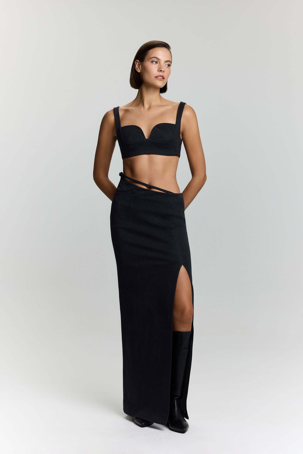 JENDUE Dreams Denim Crop Top - Stylish & Trendy Bustier-4