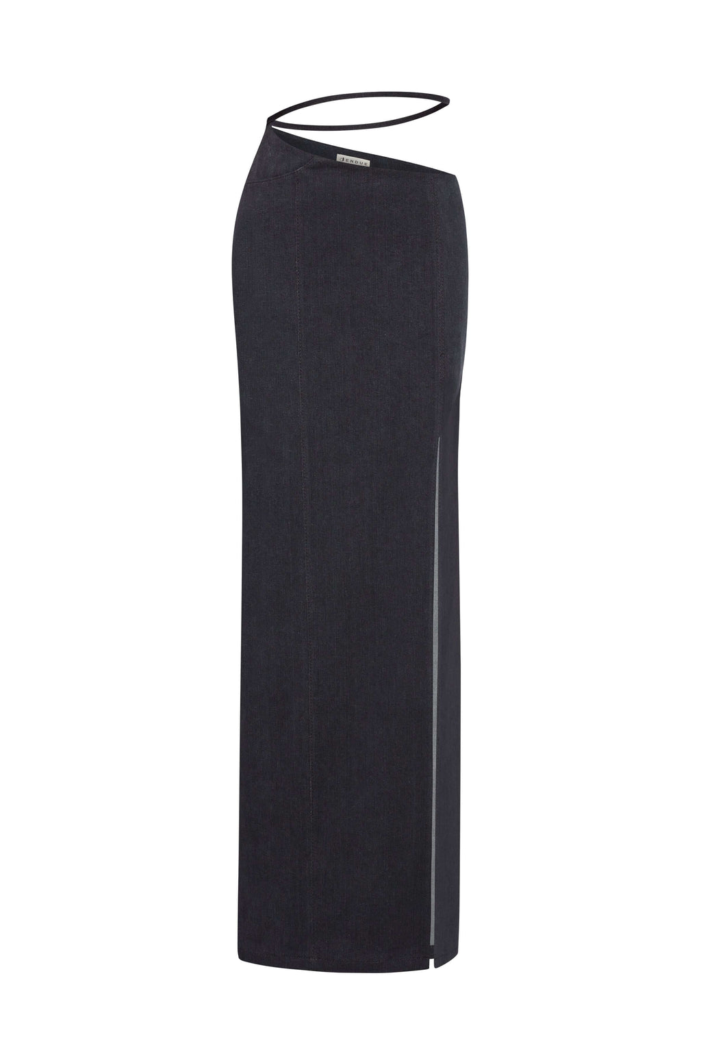 JENDUE Dreams Denim Skirt - High-Slit Maxi Skirt-1