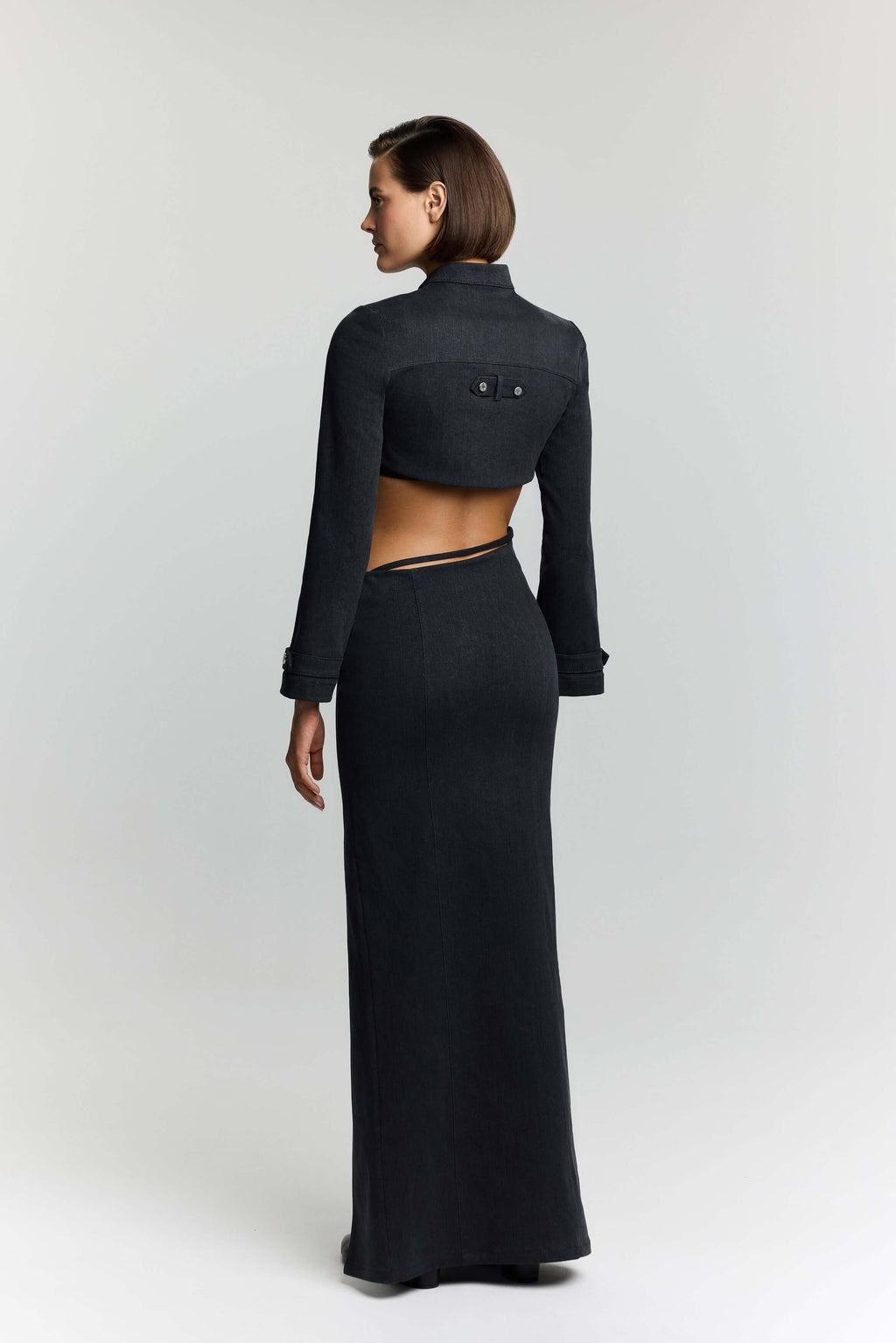 ELEVATE - JENDUE Dreams Denim Skirt - High-Slit Maxi Skirt