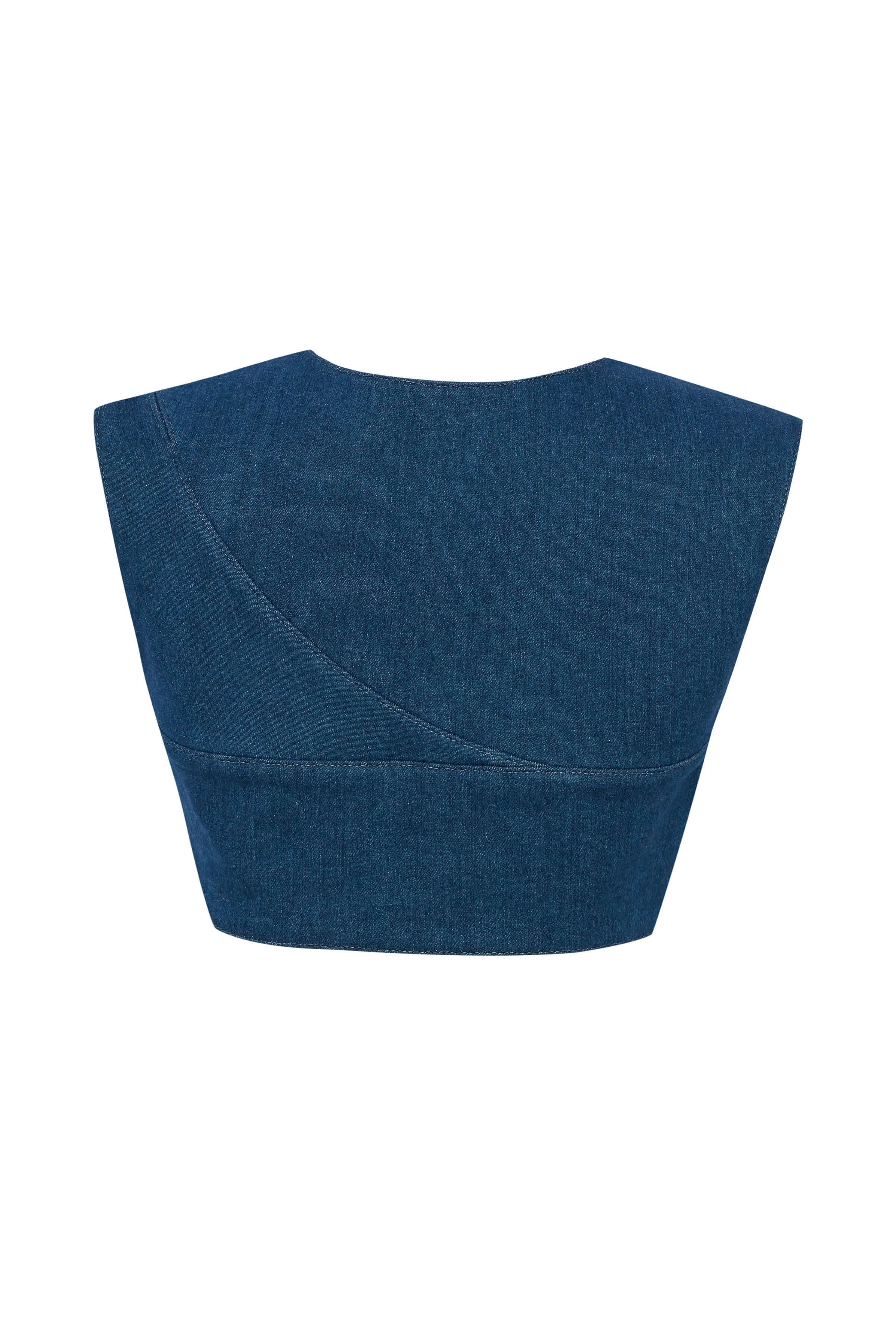 ELEVATE - JENDUE Endless Line Denim Crop Top - Unique & Stylish