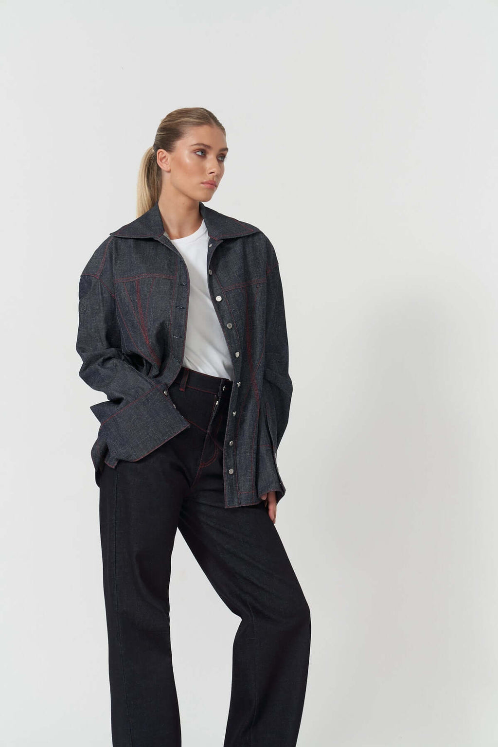 JENDUE Harvey Comfort Denim Shirt -Stylish Unisex Jean Shirt-0