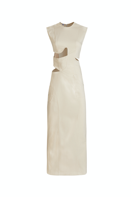 JENDUE Harvey Maxi Denim Dress - Unique Cut-Out Design