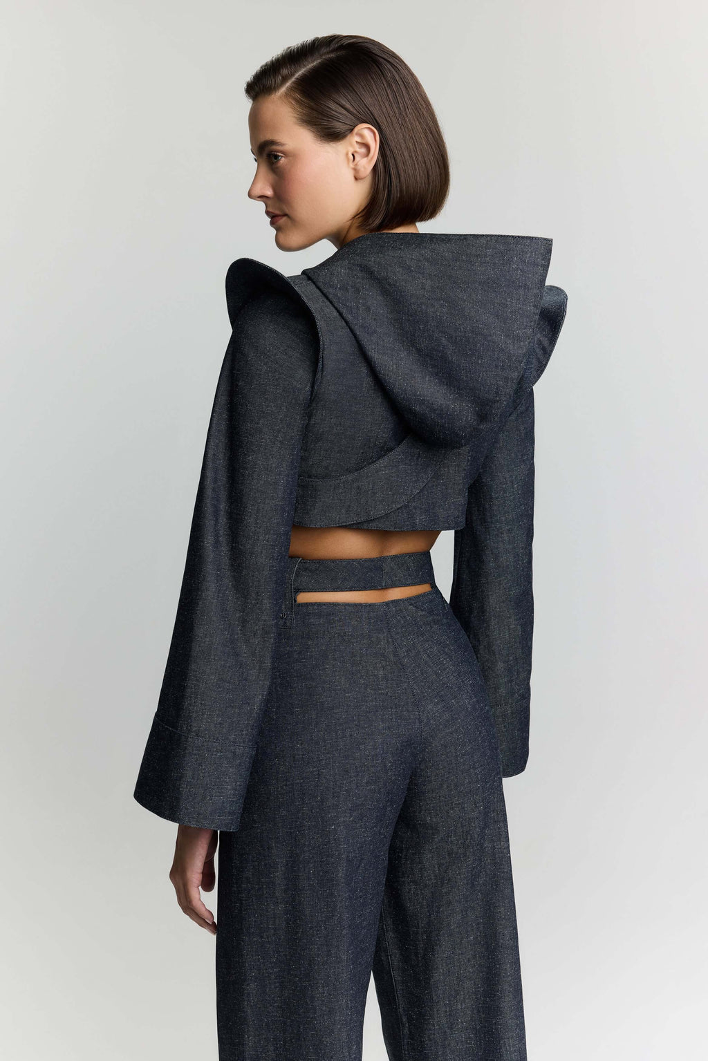 ELEVATE - JENDUE High Frequencies Denim Jacket - Unique Cropped Style