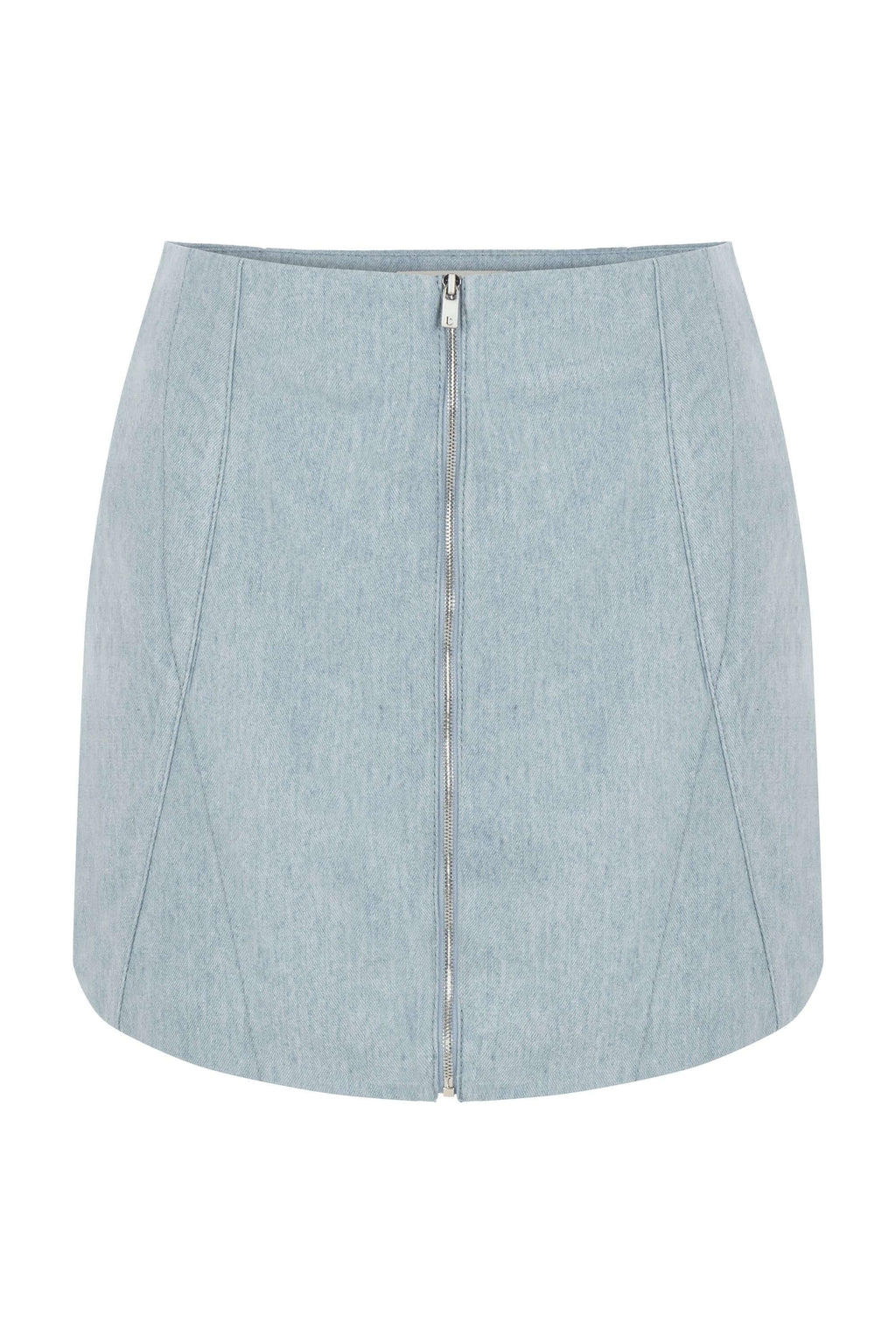 JENDUE Marvel Denim Mini Skirt - Light Wash-1