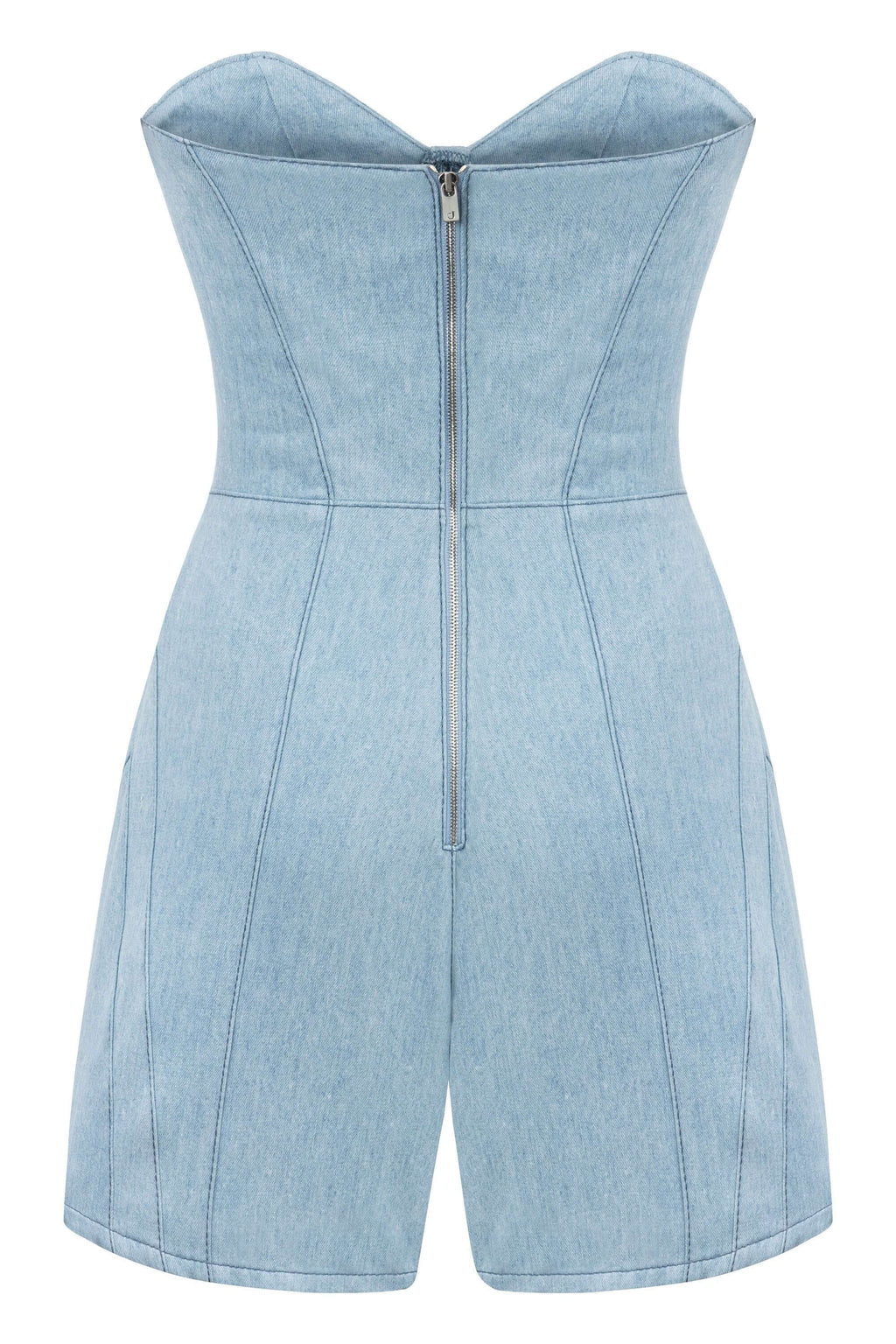 JENDUE Marvel Mini Denim Jumpsuit - Strapless & Chic-2