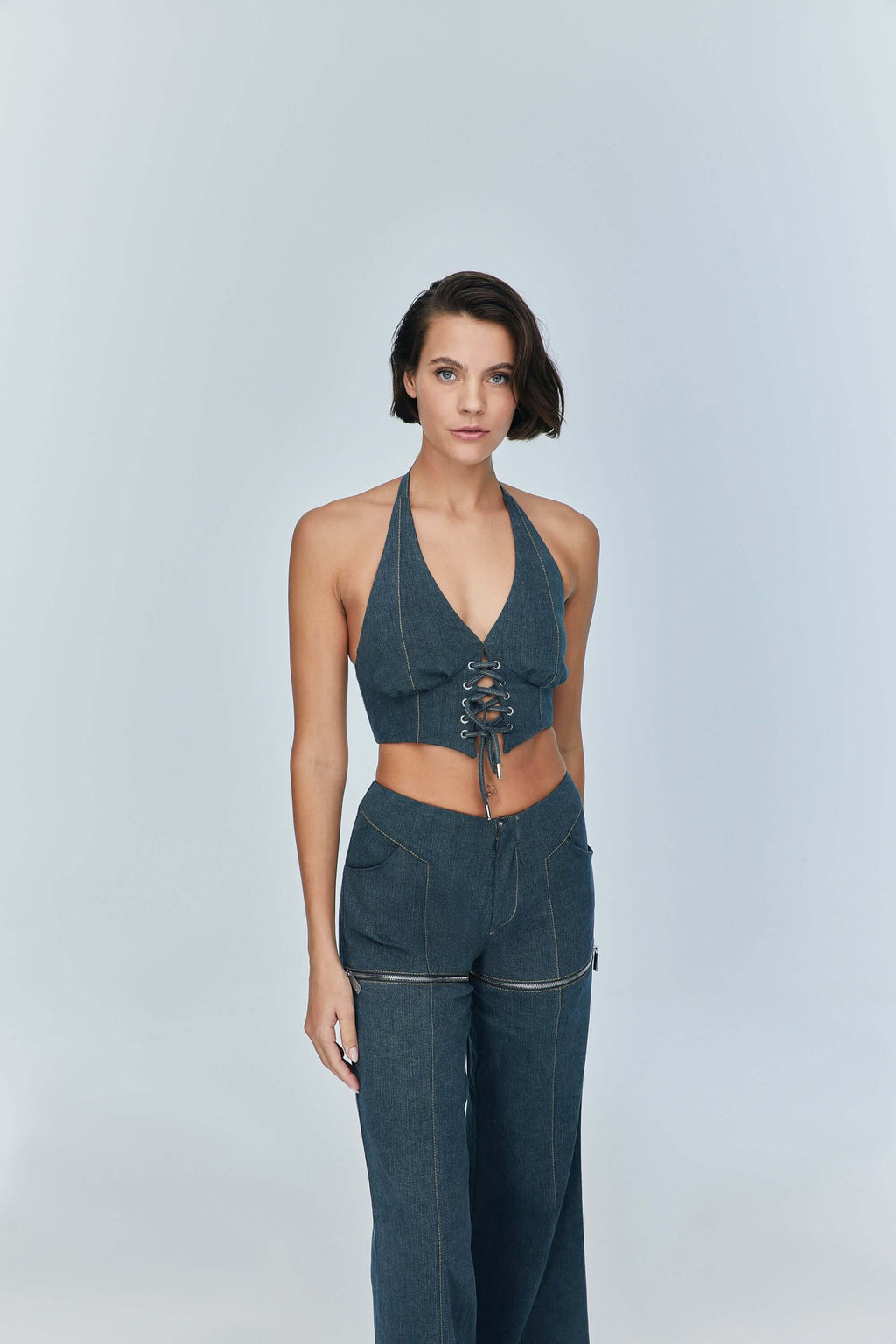 JENDUE Monte 2-in-1 Denim Jeans & Shorts - Versatile Style-1