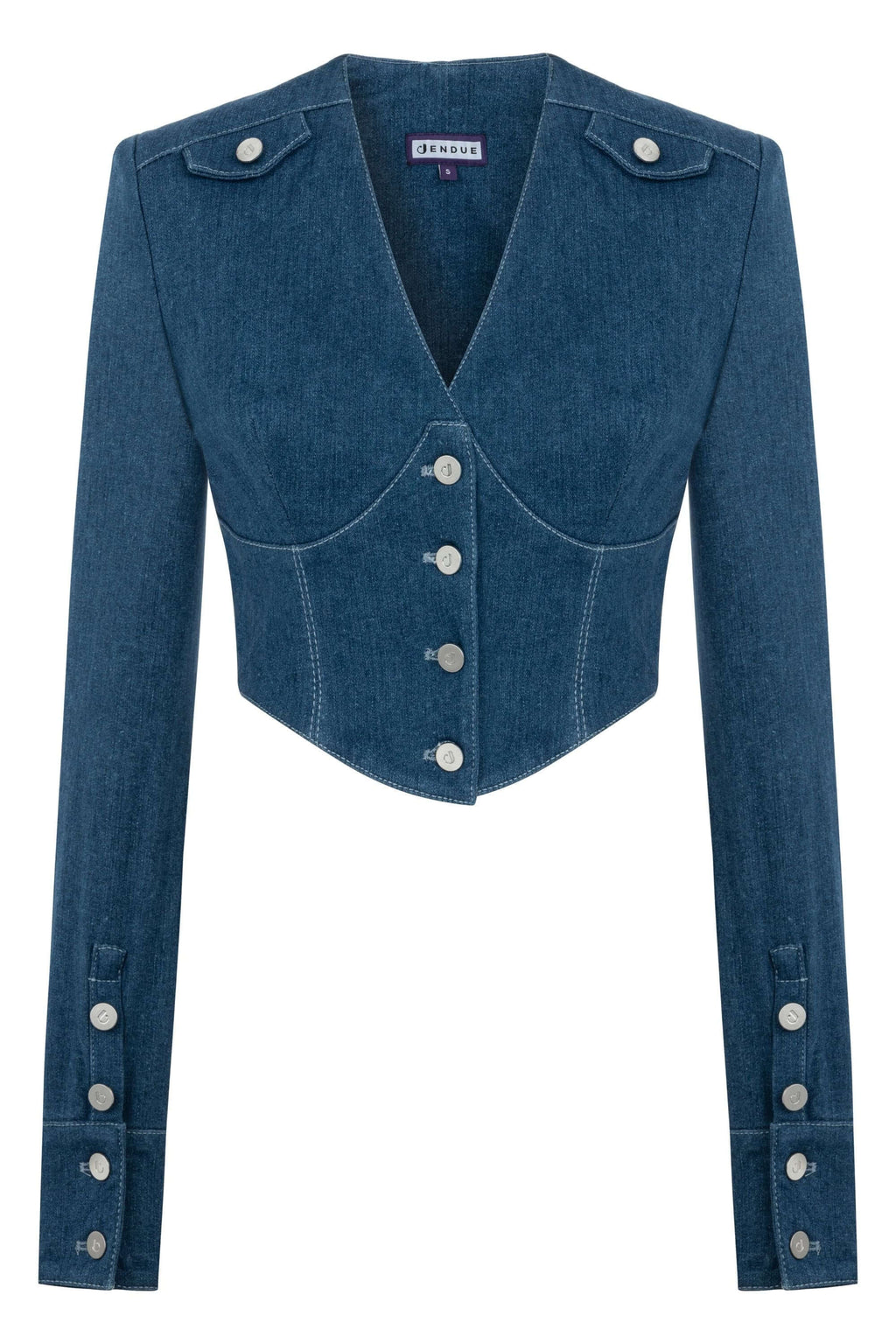 JENDUE Myla Corset Denim Top - Stylish & Structured-1