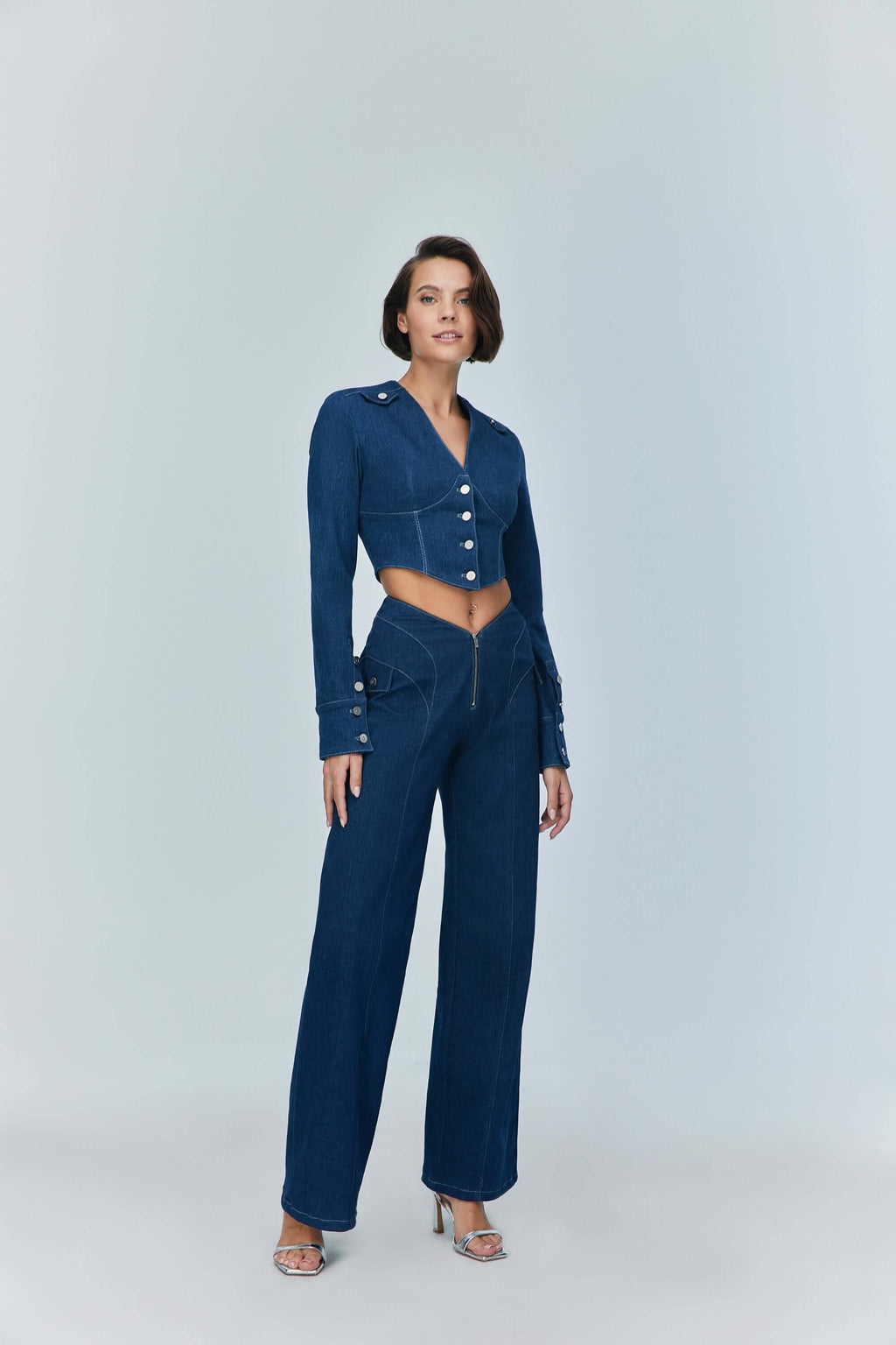 JENDUE Myla Corset Denim Top - Stylish & Structured-3