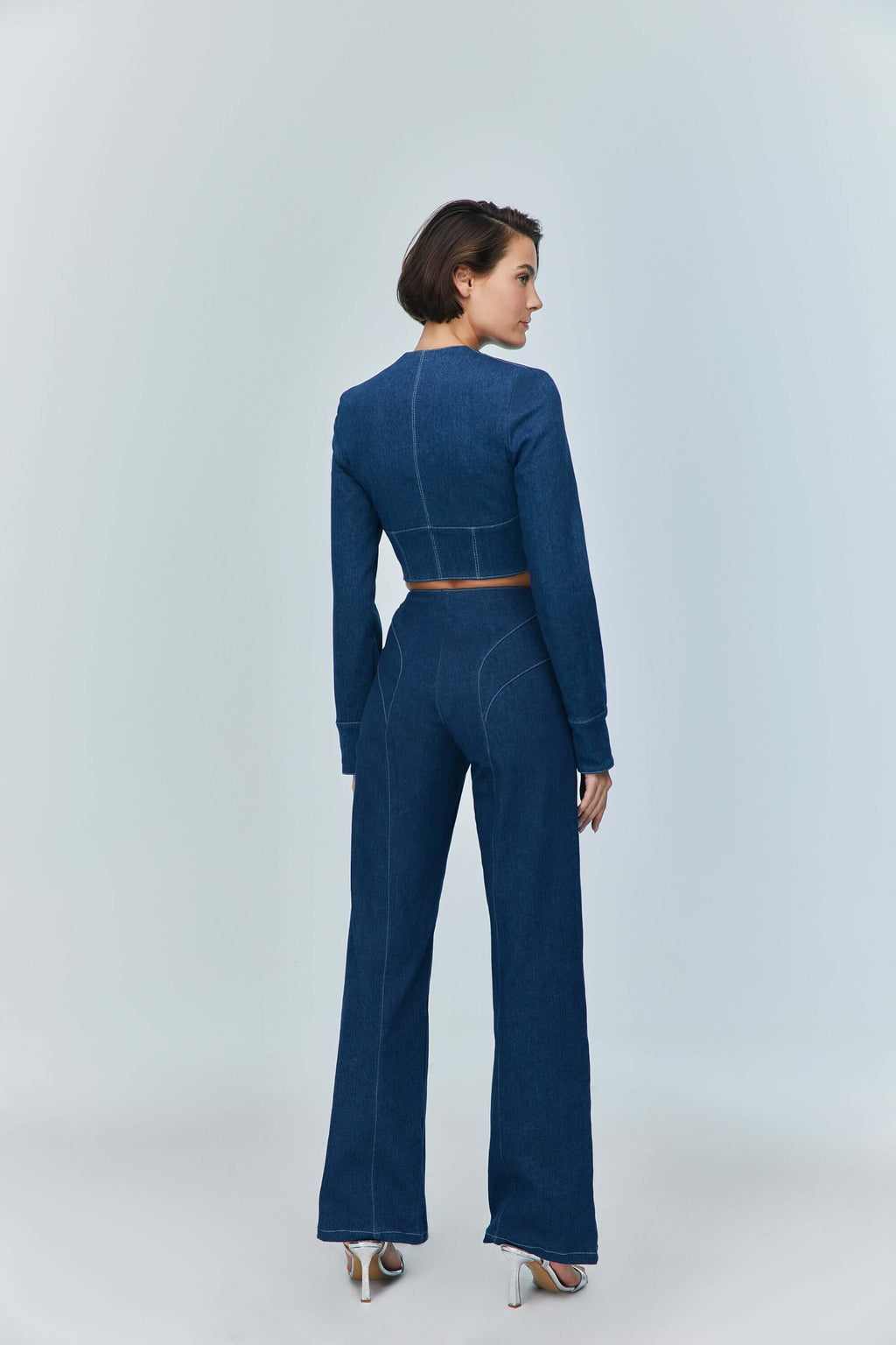 JENDUE Myla Corset Denim Top - Stylish & Structured-4