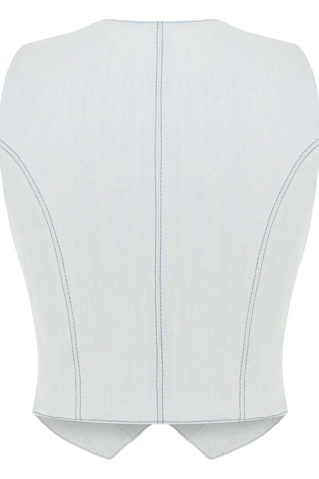 ELEVATE - JENDUE Myla Denim Top - Light Blue Cut-Out Vest