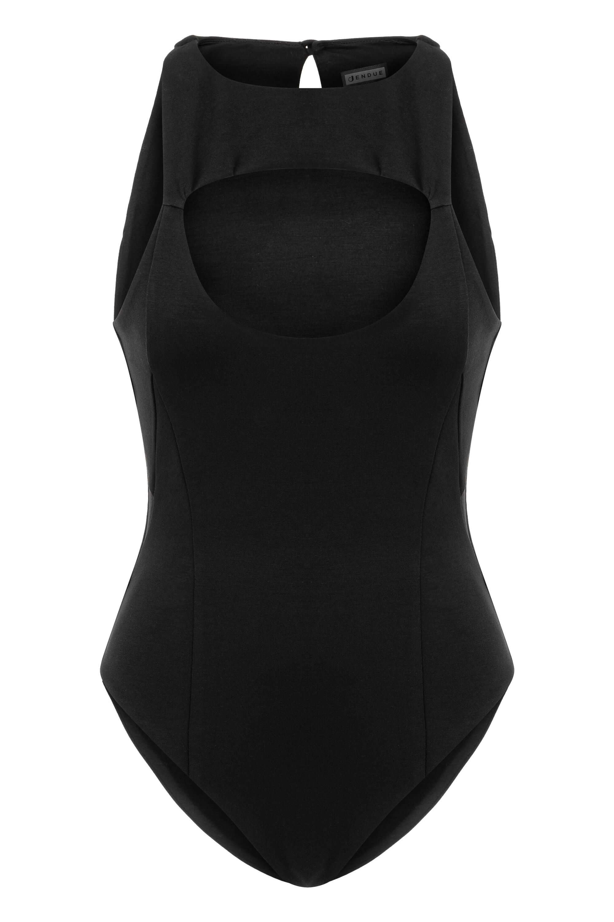 ELEVATE - JENDUE Pera Bodysuit Denim Jumpsuit - Stylish Cutout