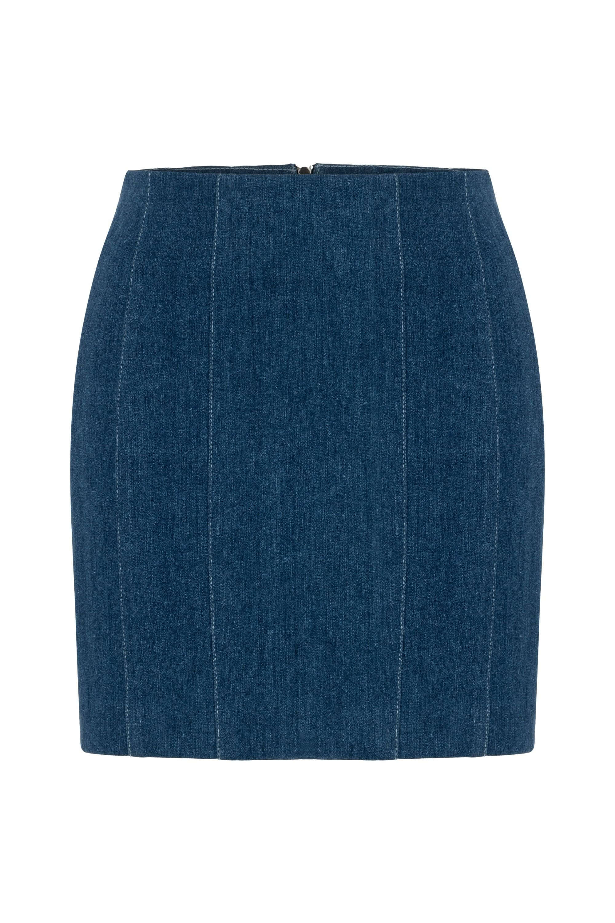 ELEVATE - JENDUE Sosa Denim Skirt - High-Waisted Blue Mini Skirt