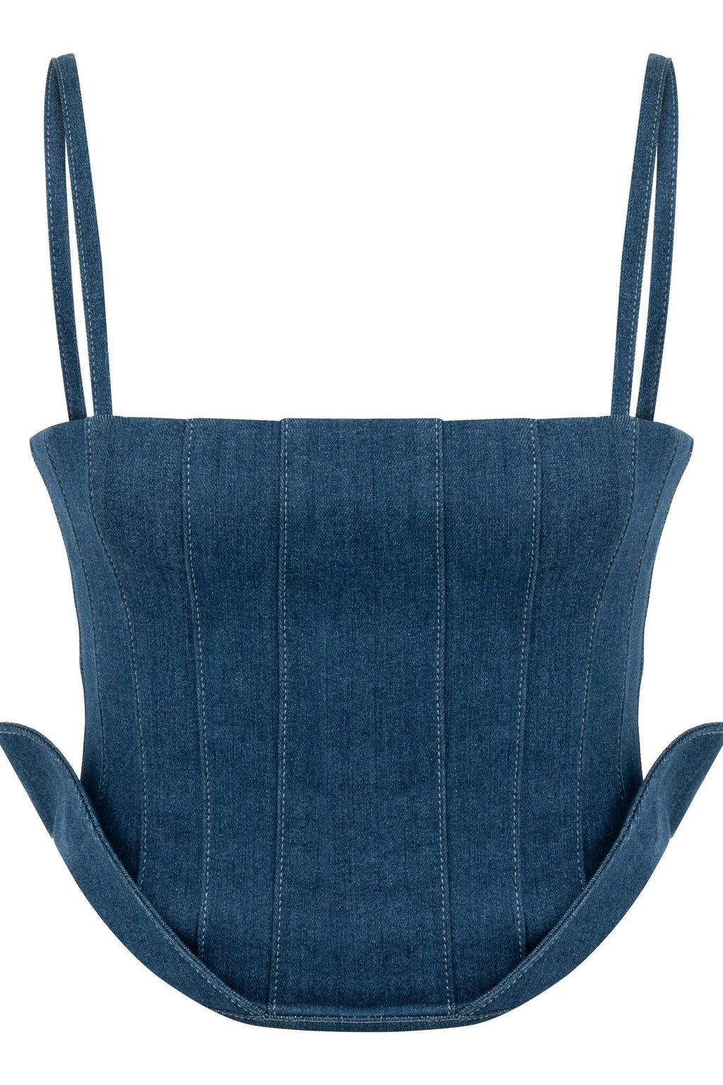 JENDUE Sosa Denim Top - Strapless Denim Corset-1