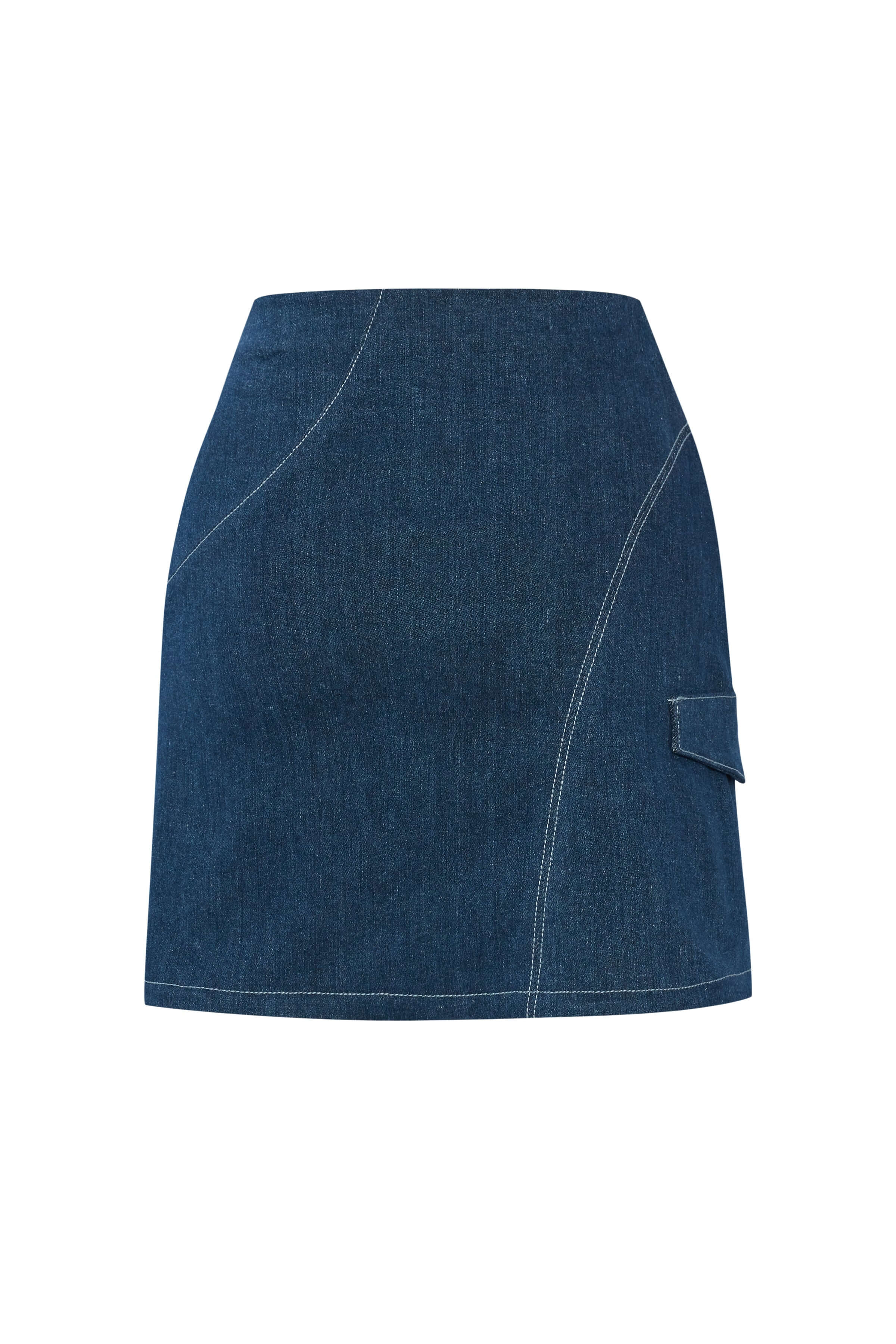 JENDUE Spin Denim Skirt - Stylish A-Line Mini with Zipper-2