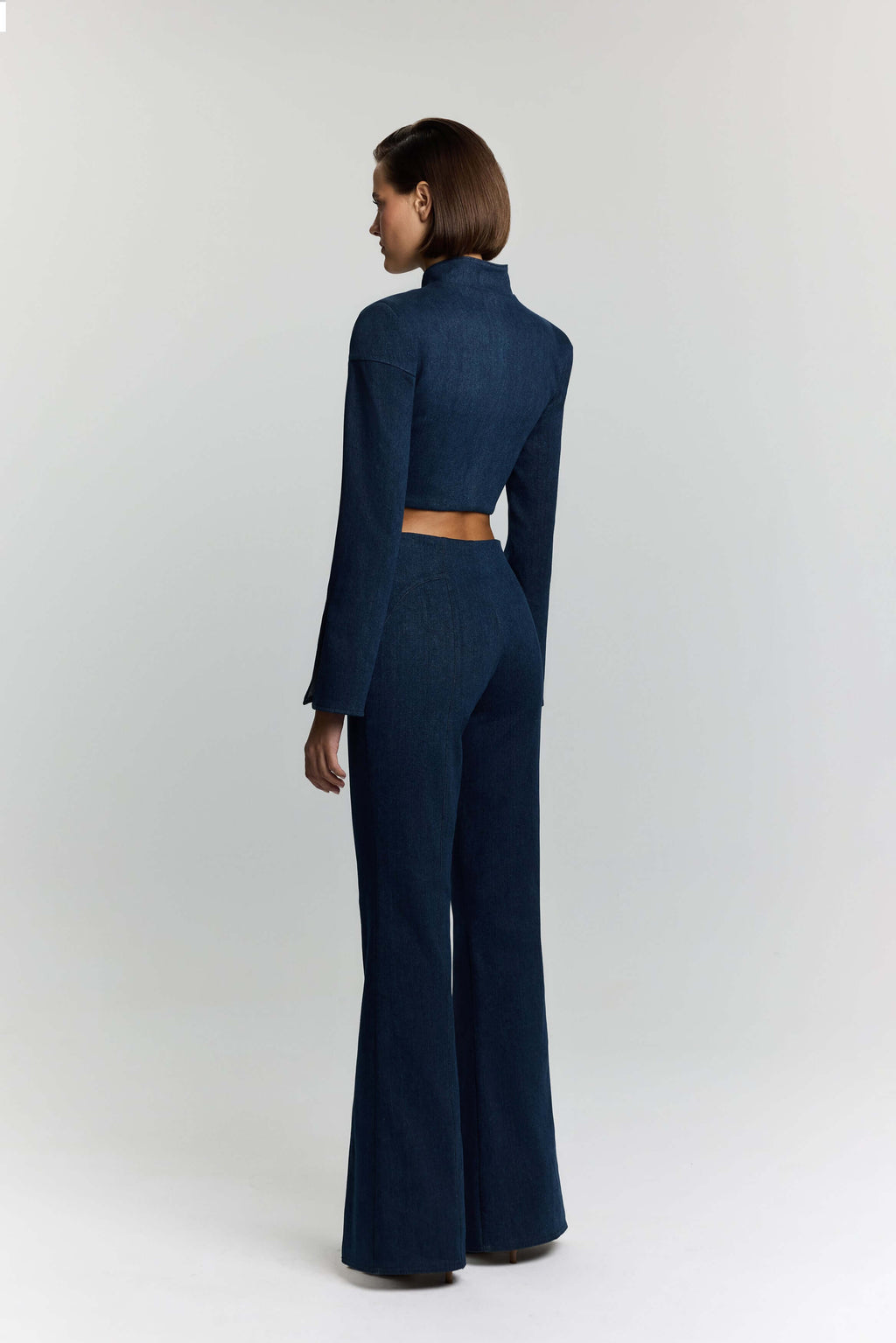 ELEVATE - JENDUE Sublime Denim Jean - High-Waisted Flared with Slits