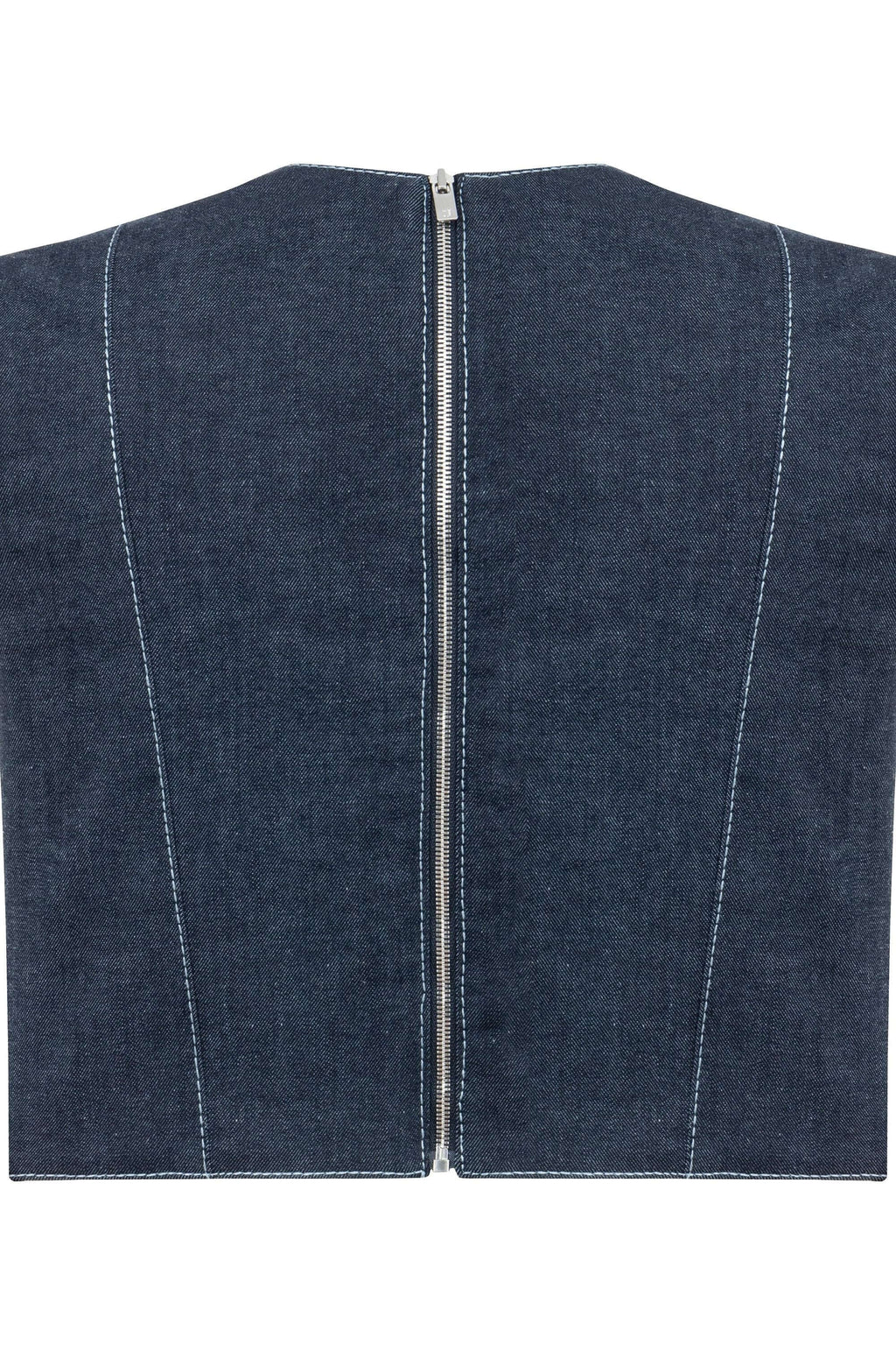 JENDUE Vonk Crop Denim Top - Stylish Women's Jean Vest-2