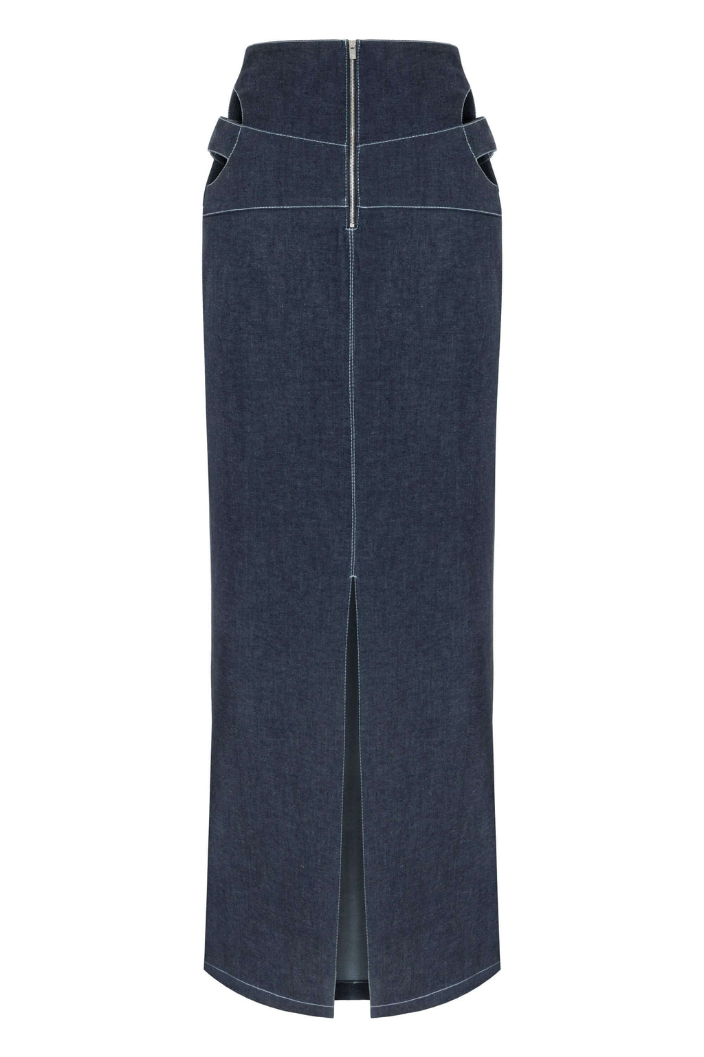 ELEVATE - JENDUE Vonk Cut Out Denim Skirt - Stylish Women's Maxi