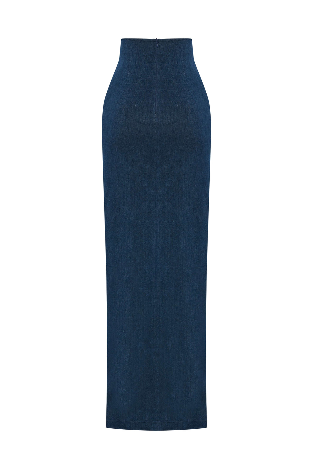 JENDUE Whispers Denim Skirt - High-Waisted Maxi with Slit-3