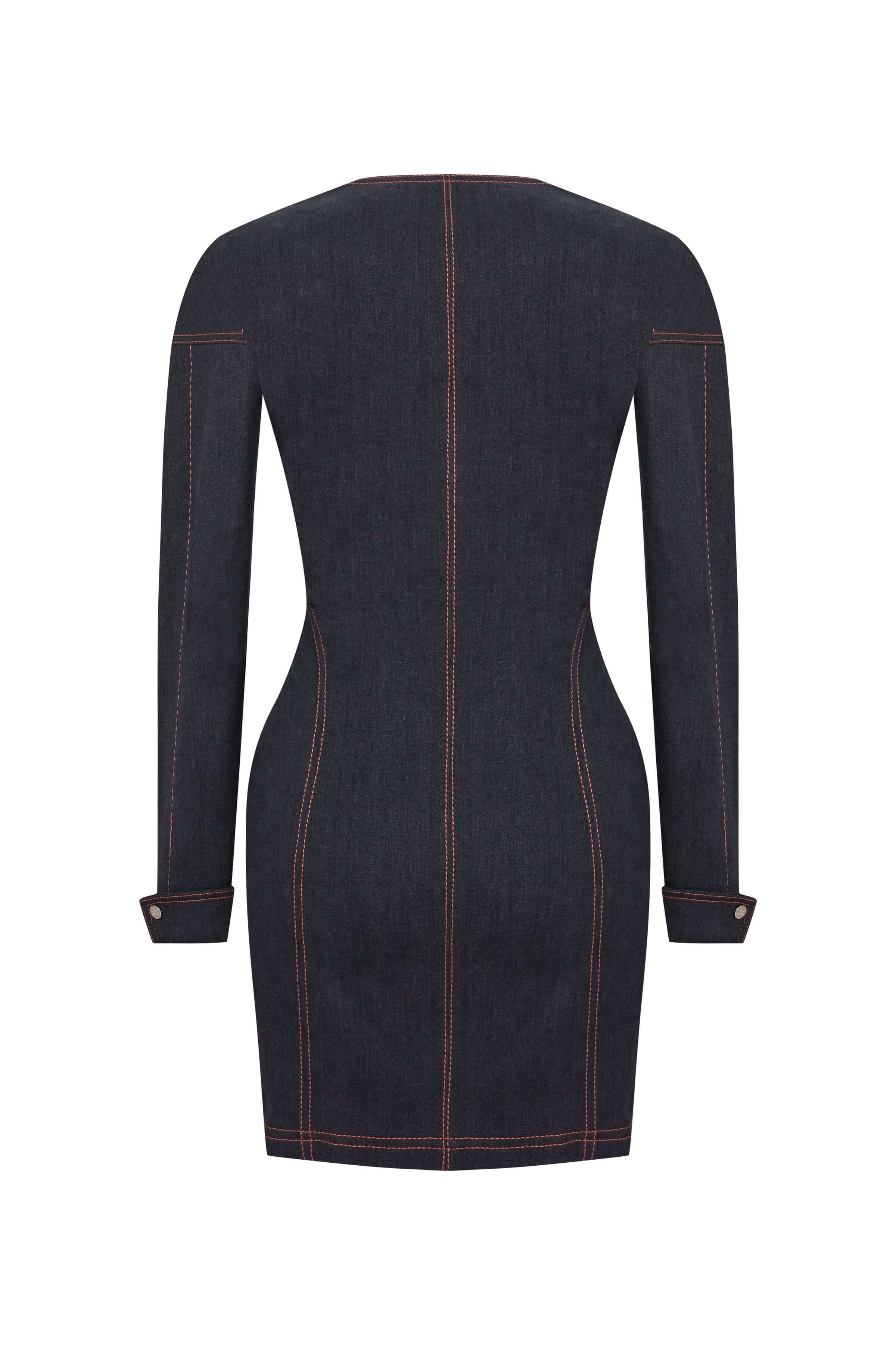 ELEVATE - JENDUE Zeitgeist Denim Dress - Long Sleeve Jean Mini Dress