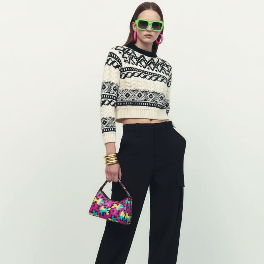 Elevate - Jacquard Cropped Sweater, Tribeca | Women - BYMANYC ® New York