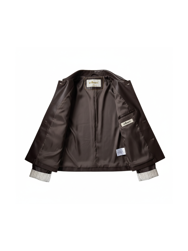 Elevate - Retro PU Leather Jacket For Women, Brooklyn Heights, BYMANYC New York.