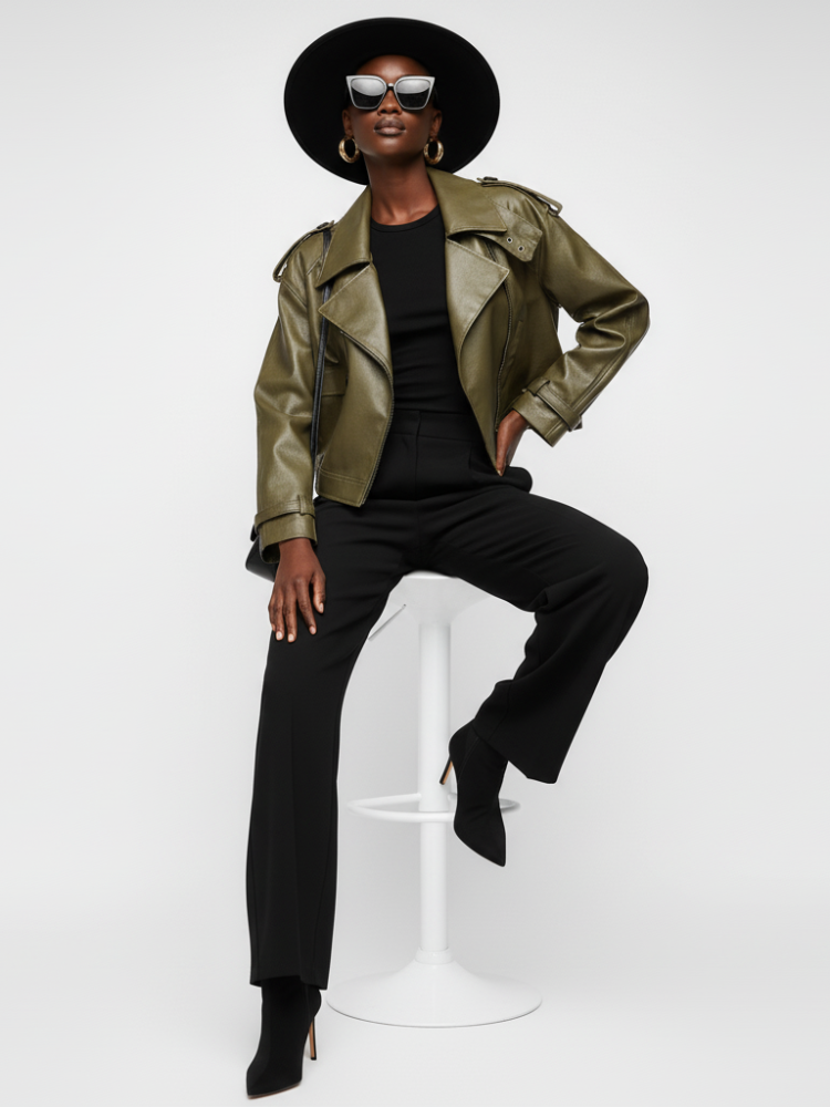 Elevate - Women's Biker Jacket GREENWICH VILLAGE ECO FASHION BYMANYC ® New York