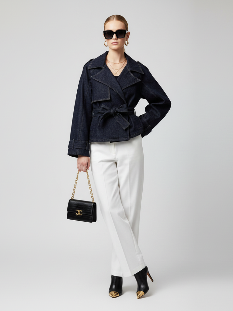 Elevate - Women's Cropped Denim Jacket SOHO ECO FASHION BYMANYC ® New York