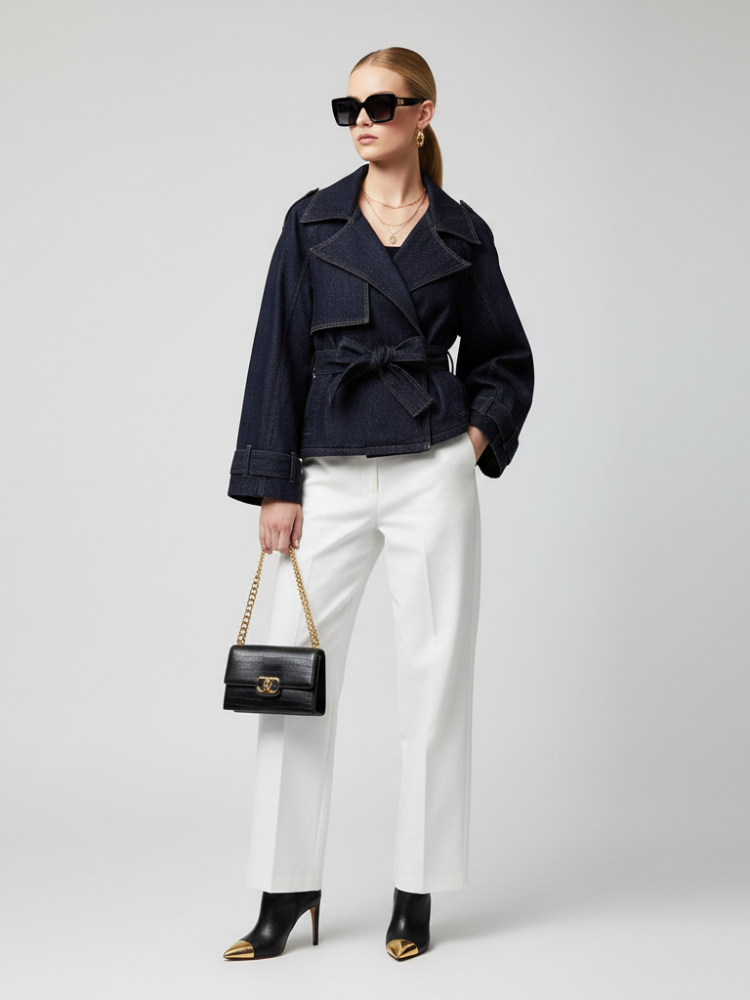 Elevate - Women's Cropped Denim Jacket SOHO ECO FASHION BYMANYC ® New York