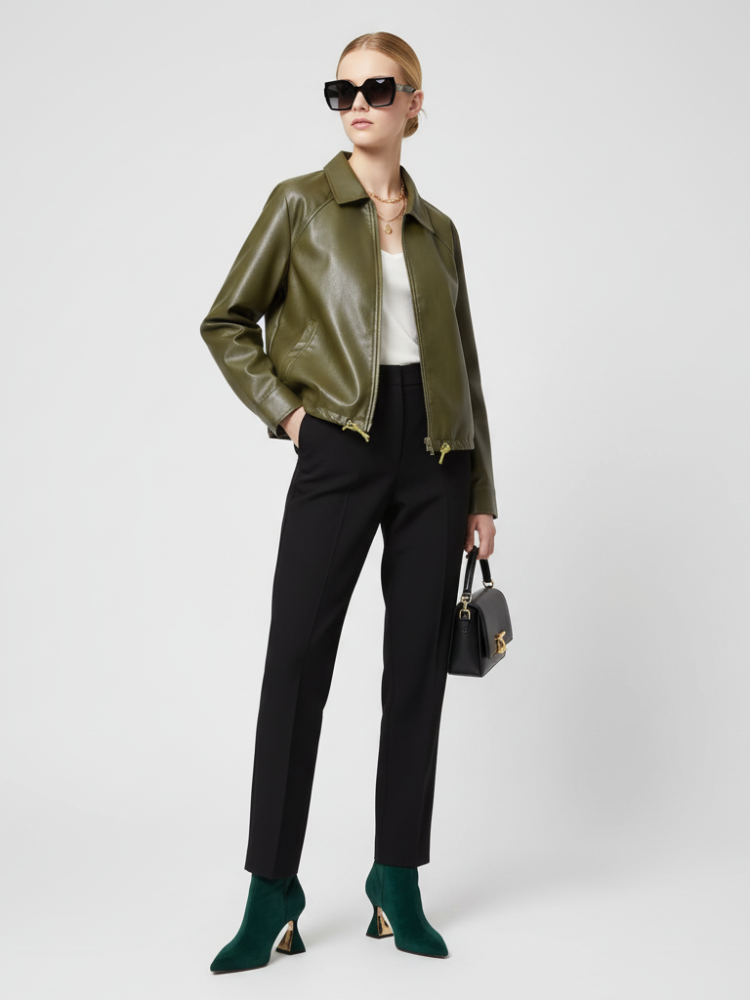 Elevate - Women's Faux Leather Jacket WEST VILLAGE ECO FASHION BYMANYC ® New York