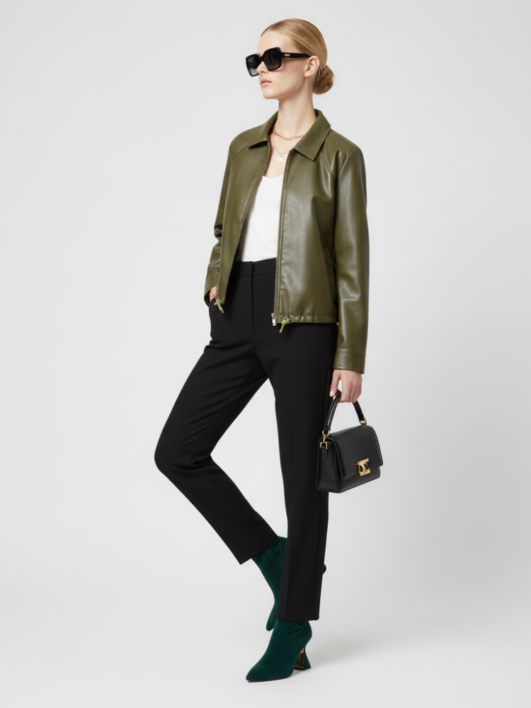 Elevate - Women's Faux Leather Jacket WEST VILLAGE ECO FASHION BYMANYC ® New York
