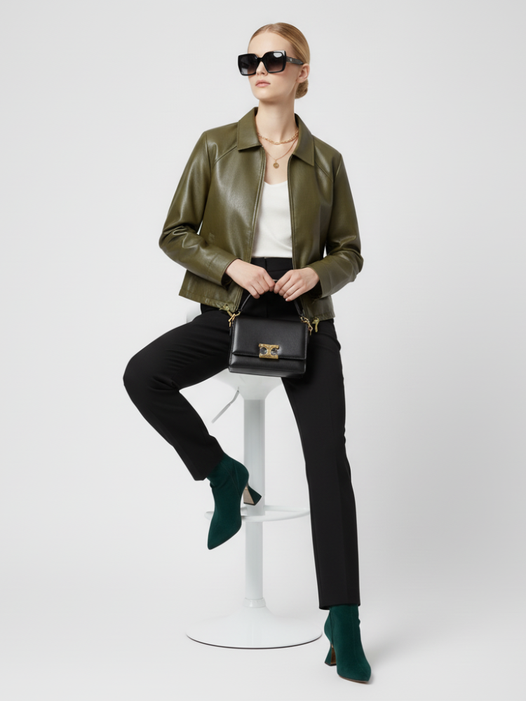 Elevate - Women's Faux Leather Jacket WEST VILLAGE ECO FASHION BYMANYC ® New York